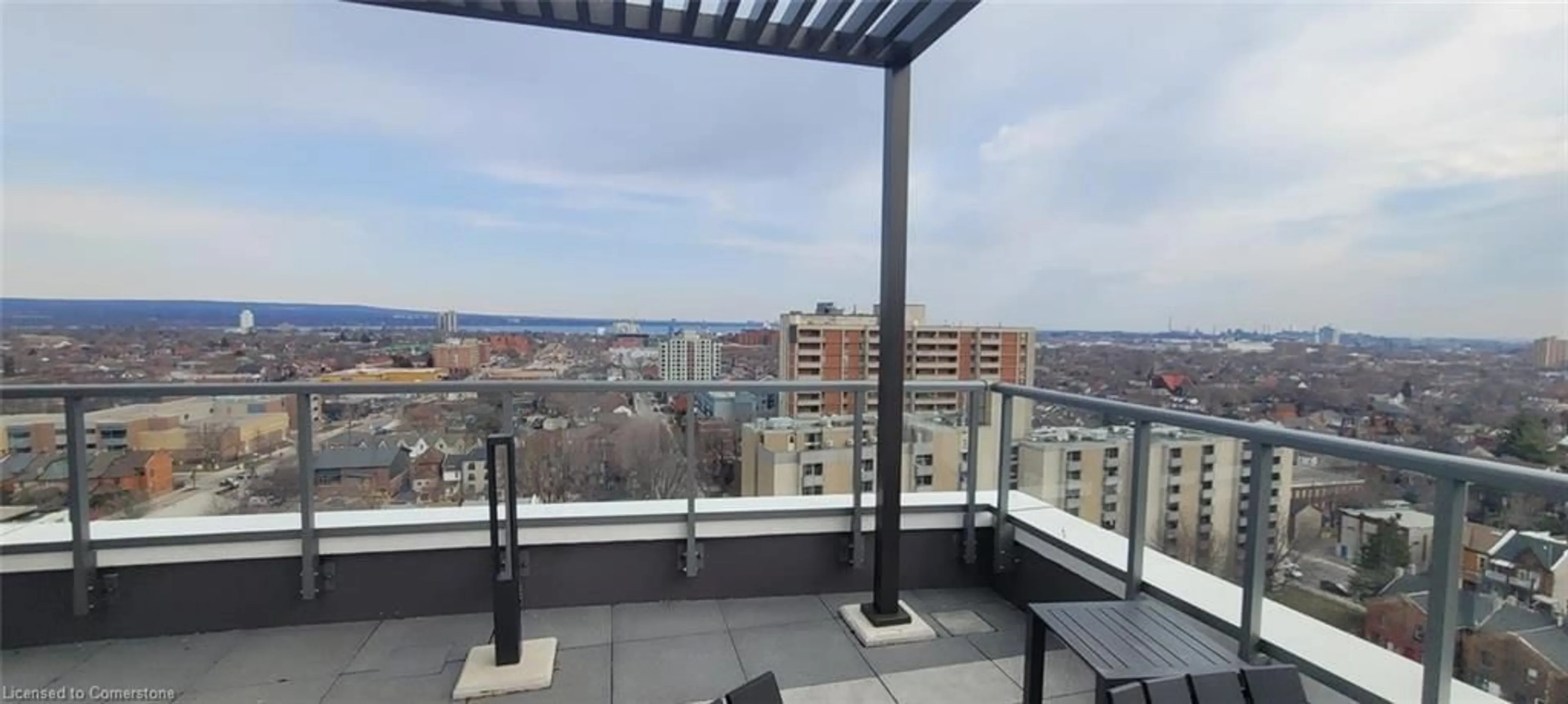 Balcony in the apartment, city buildings view from balcony for 212 King William St #801, Hamilton Ontario L8N 1B5