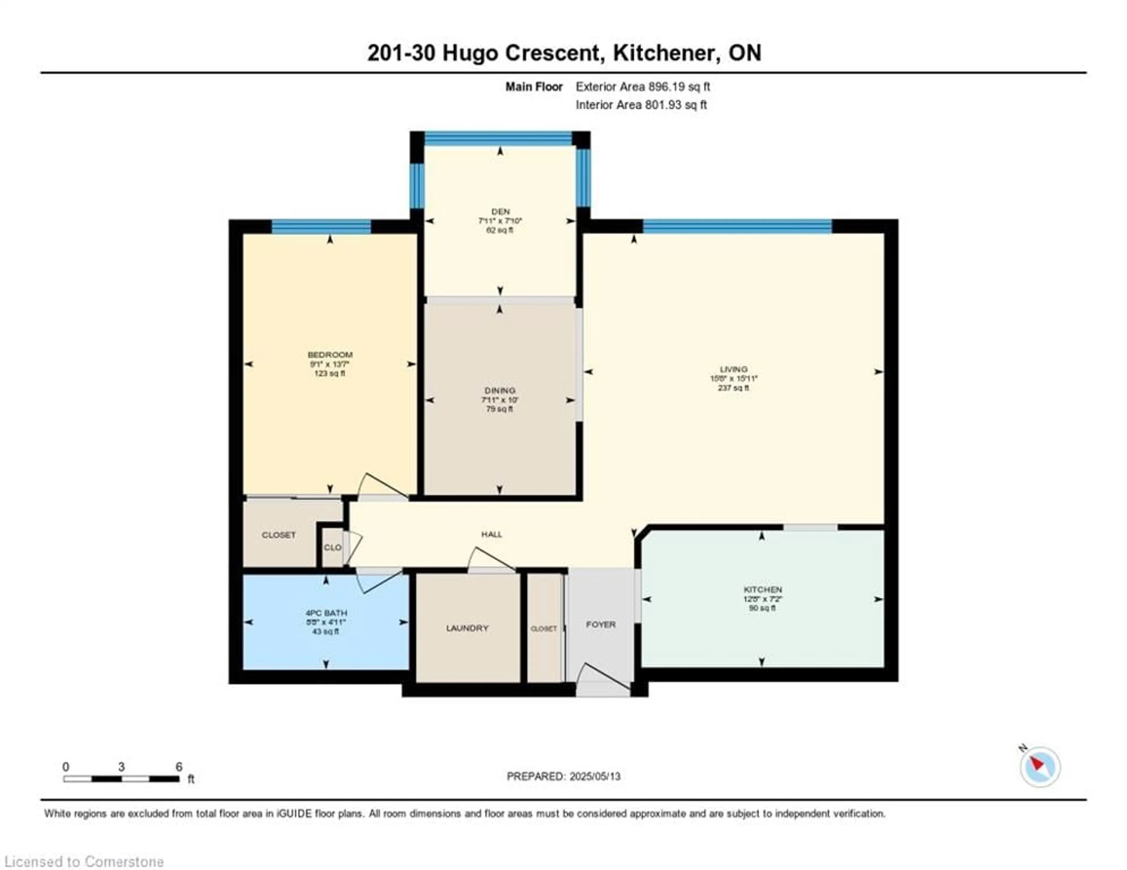 Floor plan for 30 Hugo Cres #201, Kitchener Ontario N2M 3Z2