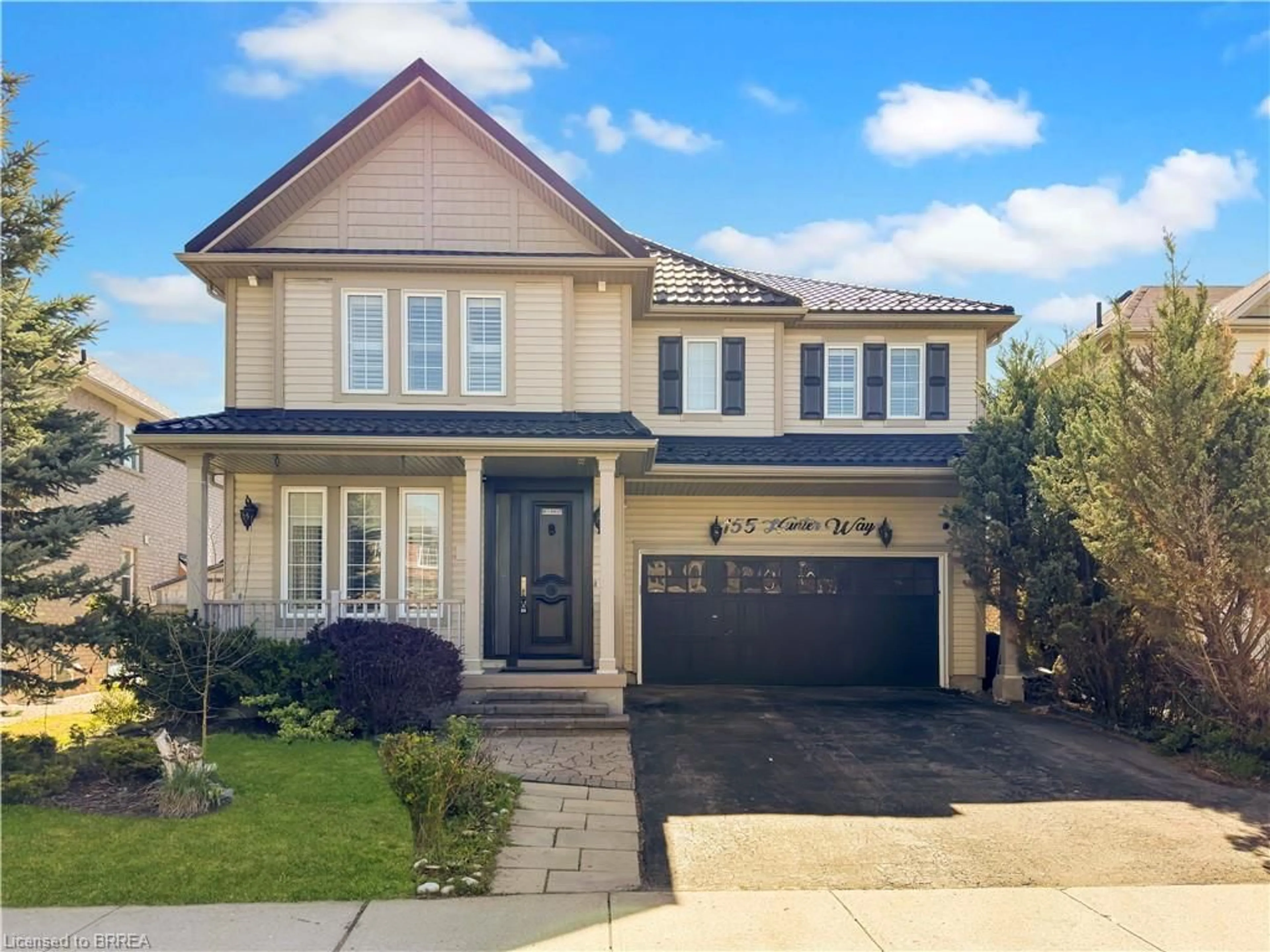 Home with brick exterior material, street for 155 Hunter Way, Brantford Ontario N3T 0B2