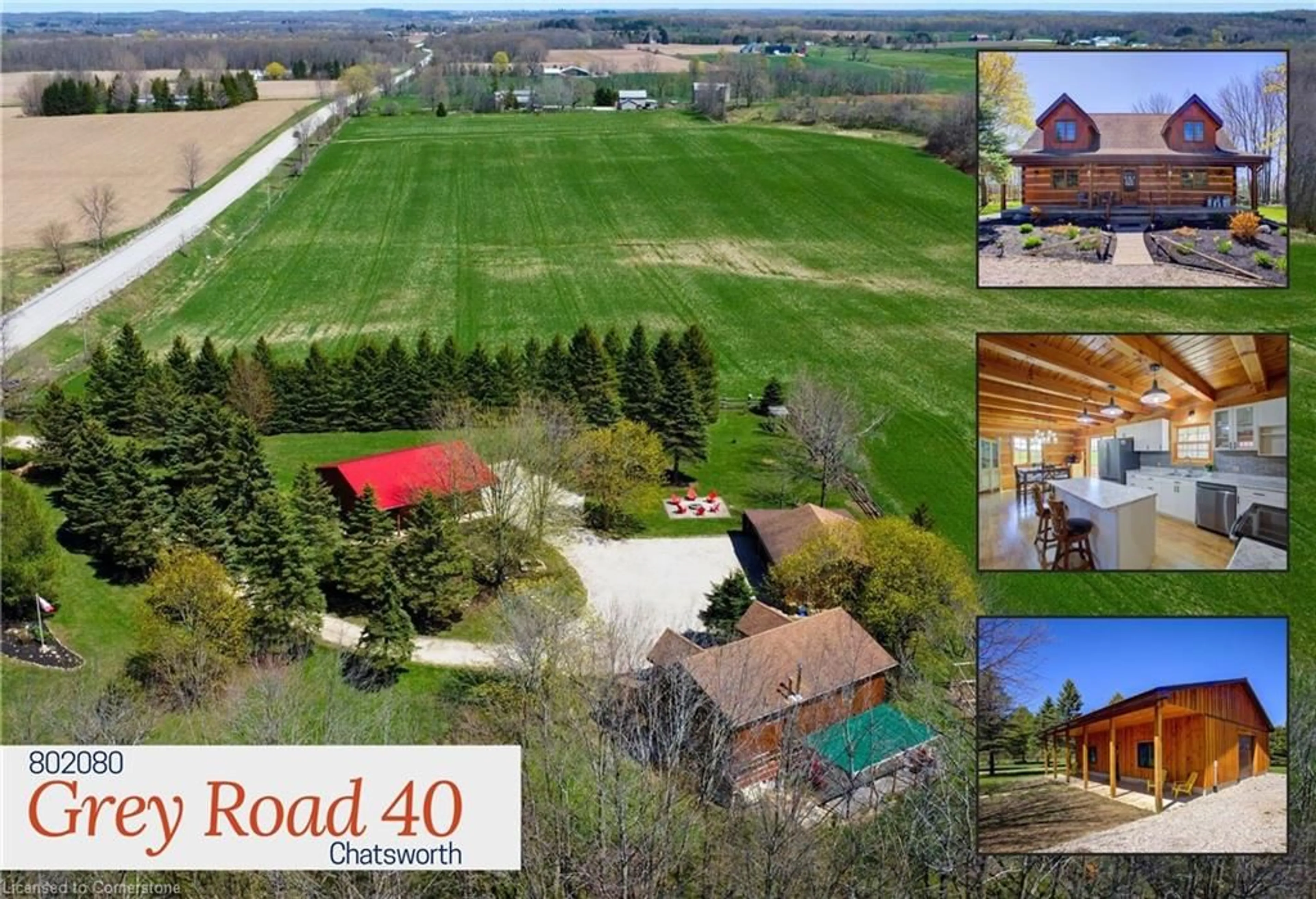 A pic from outside/outdoor area/front of a property/back of a property/a pic from drone, street for 802080 Grey Road 40, Chatsworth (Twp) Ontario N0H 1G0