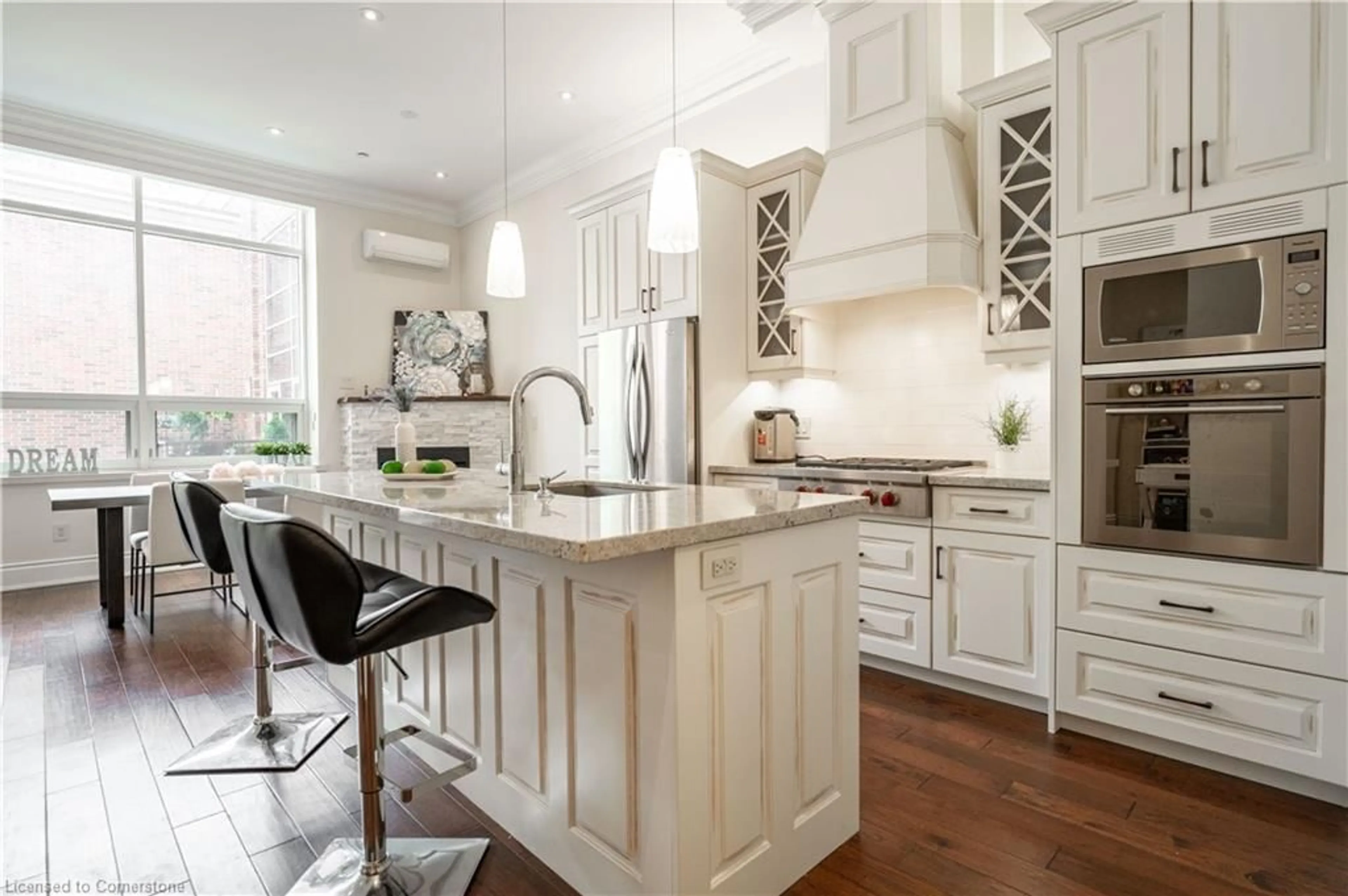 Open concept kitchen, ceramic/tile floor for 397 King St #213, Dundas Ontario L9H 1W9