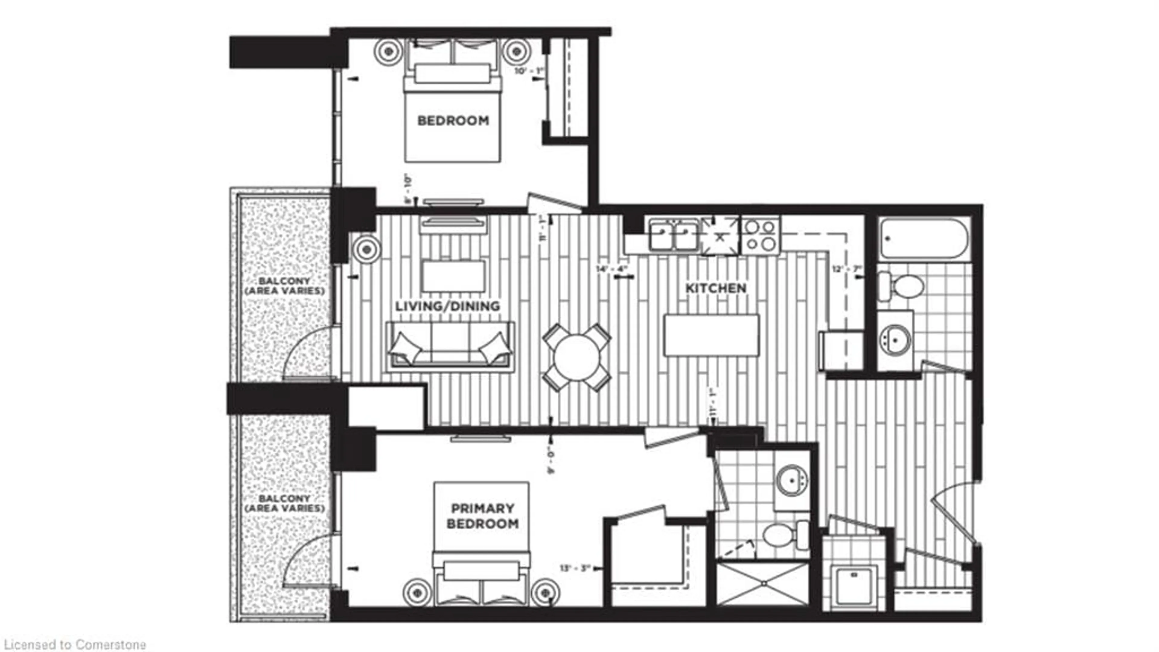 Floor plan for 461 Green Rd #311, Stoney Creek Ontario L8E 5B4