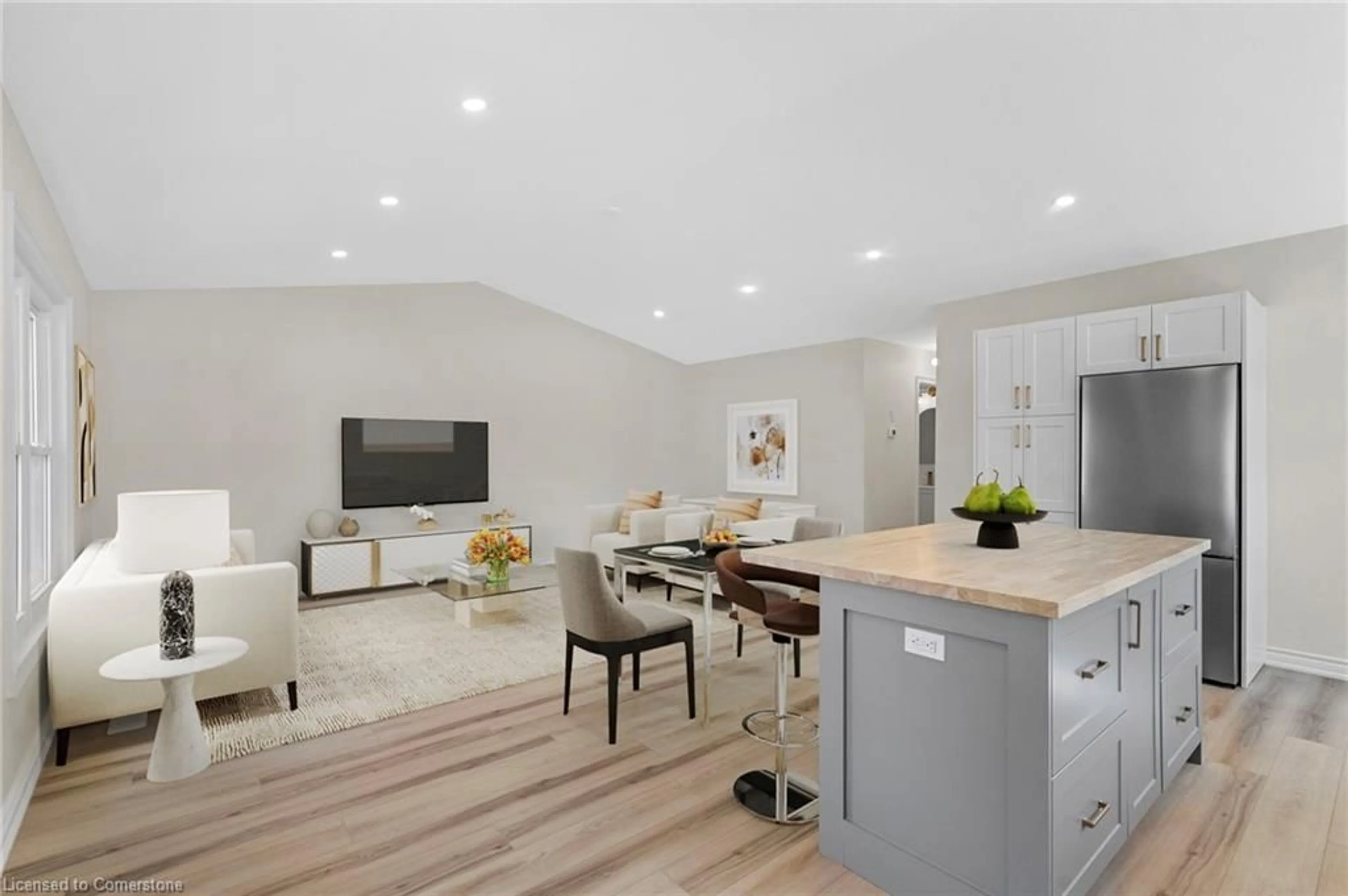 Open concept kitchen, wood/laminate floor for 5166 Mulberry Dr, Beamsville Ontario L3J 0J6