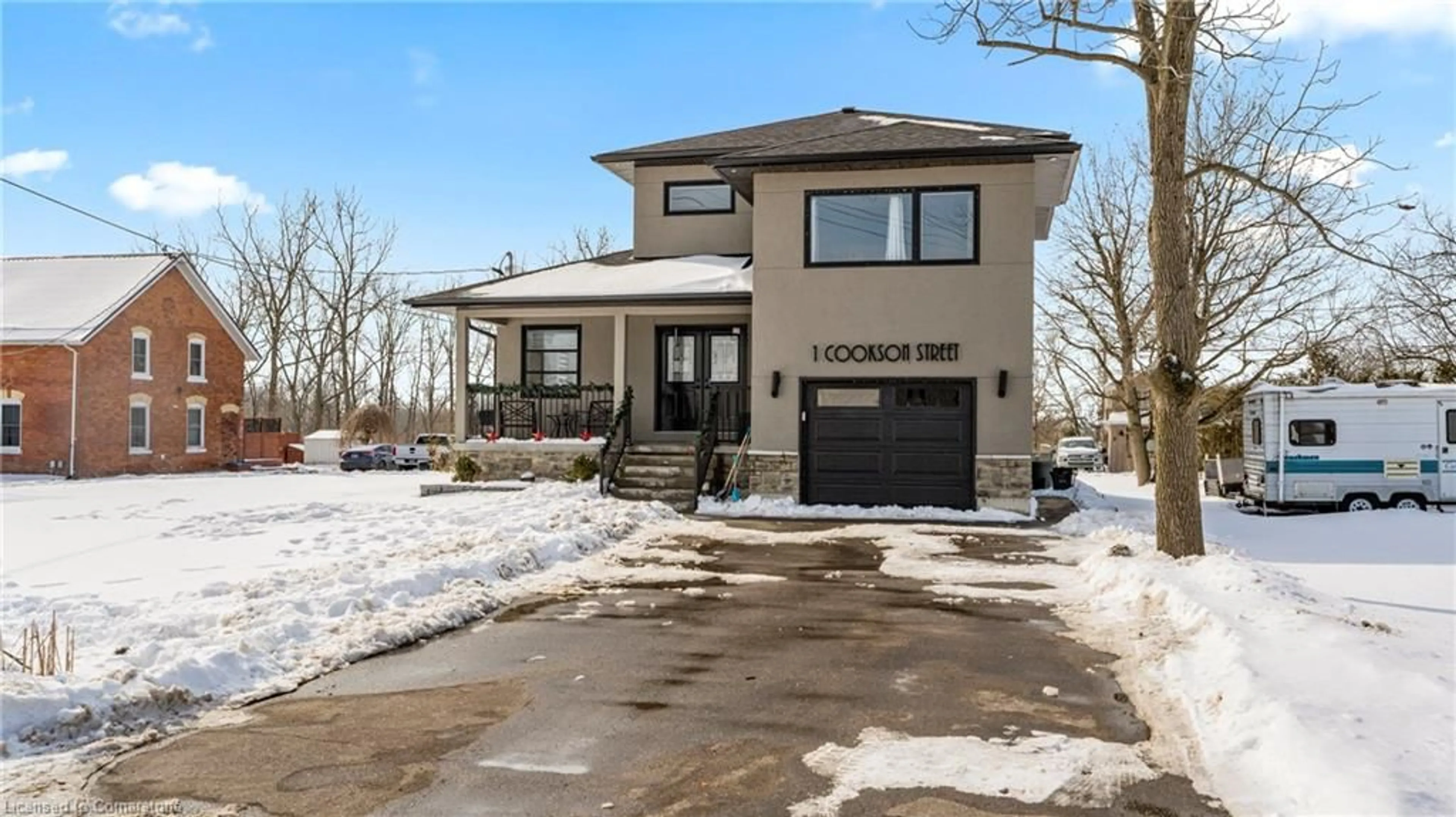 Home with brick exterior material, street for 1 Cookson St, Port Ryerse Ontario N3Y 4K2