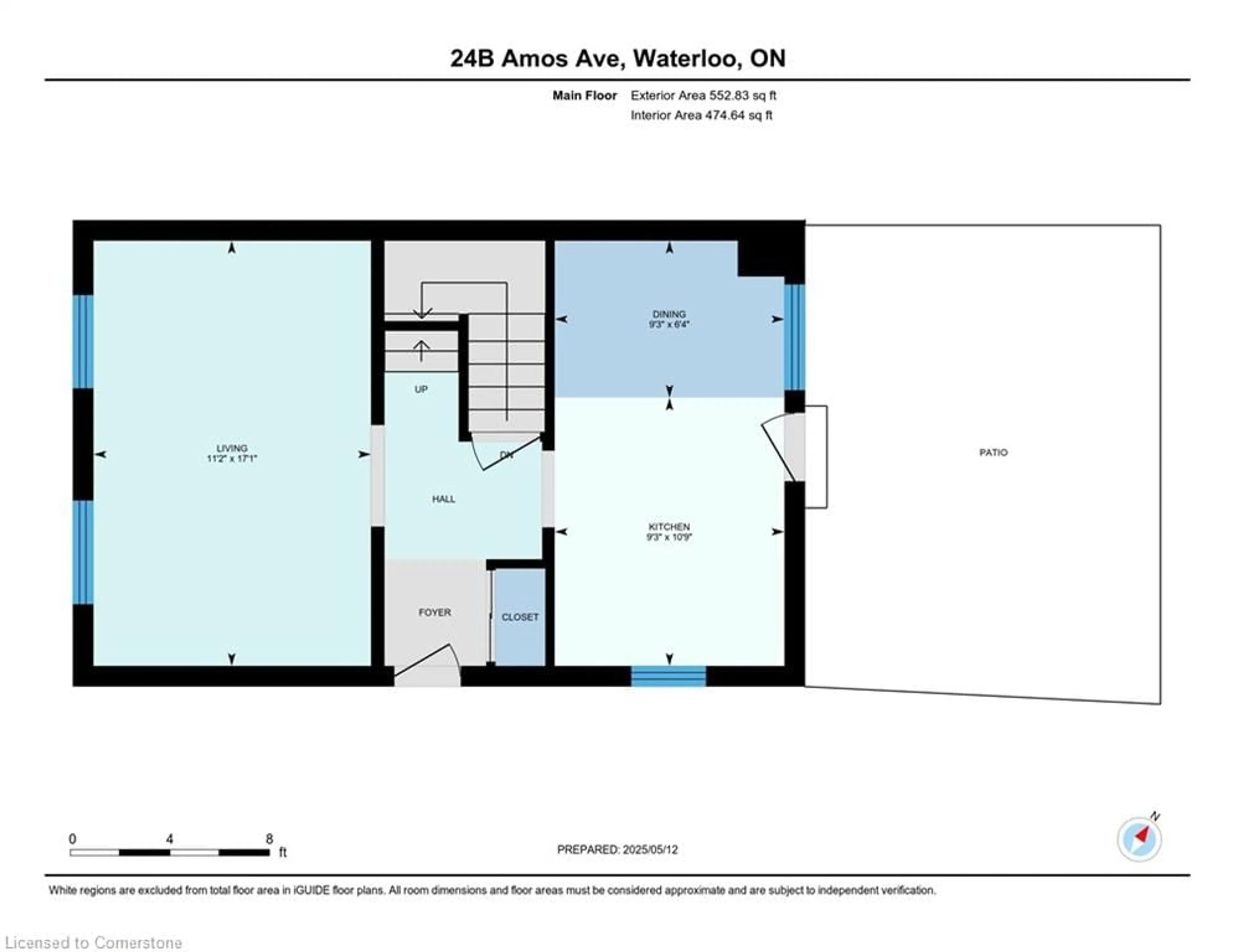 Floor plan for 24 Amos Ave #B, Waterloo Ontario N2L 5G3