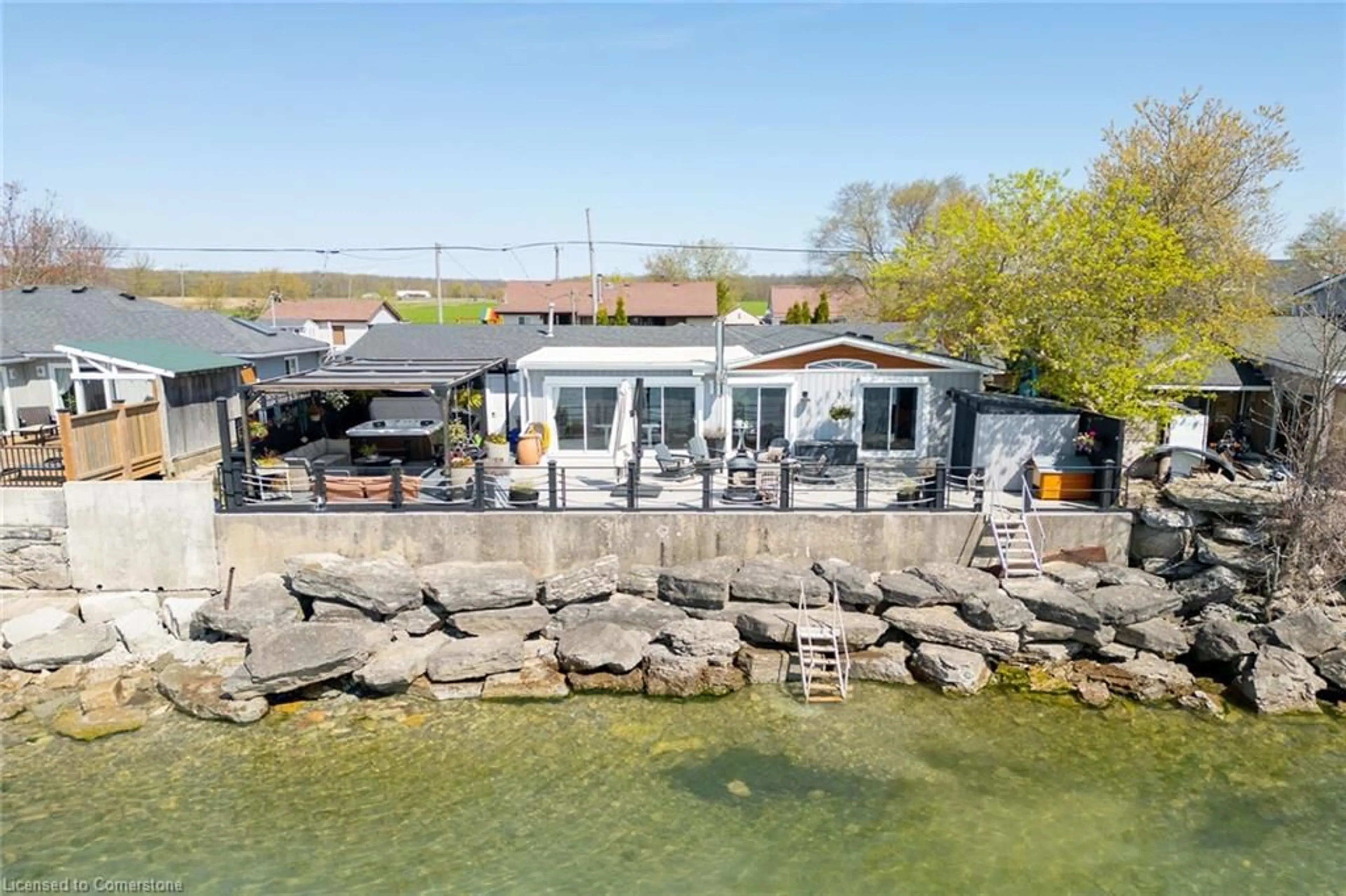 A pic from outside/outdoor area/front of a property/back of a property/a pic from drone, water/lake/river/ocean view for 1200 Lakeshore Rd, Selkirk Ontario N0A 1P0