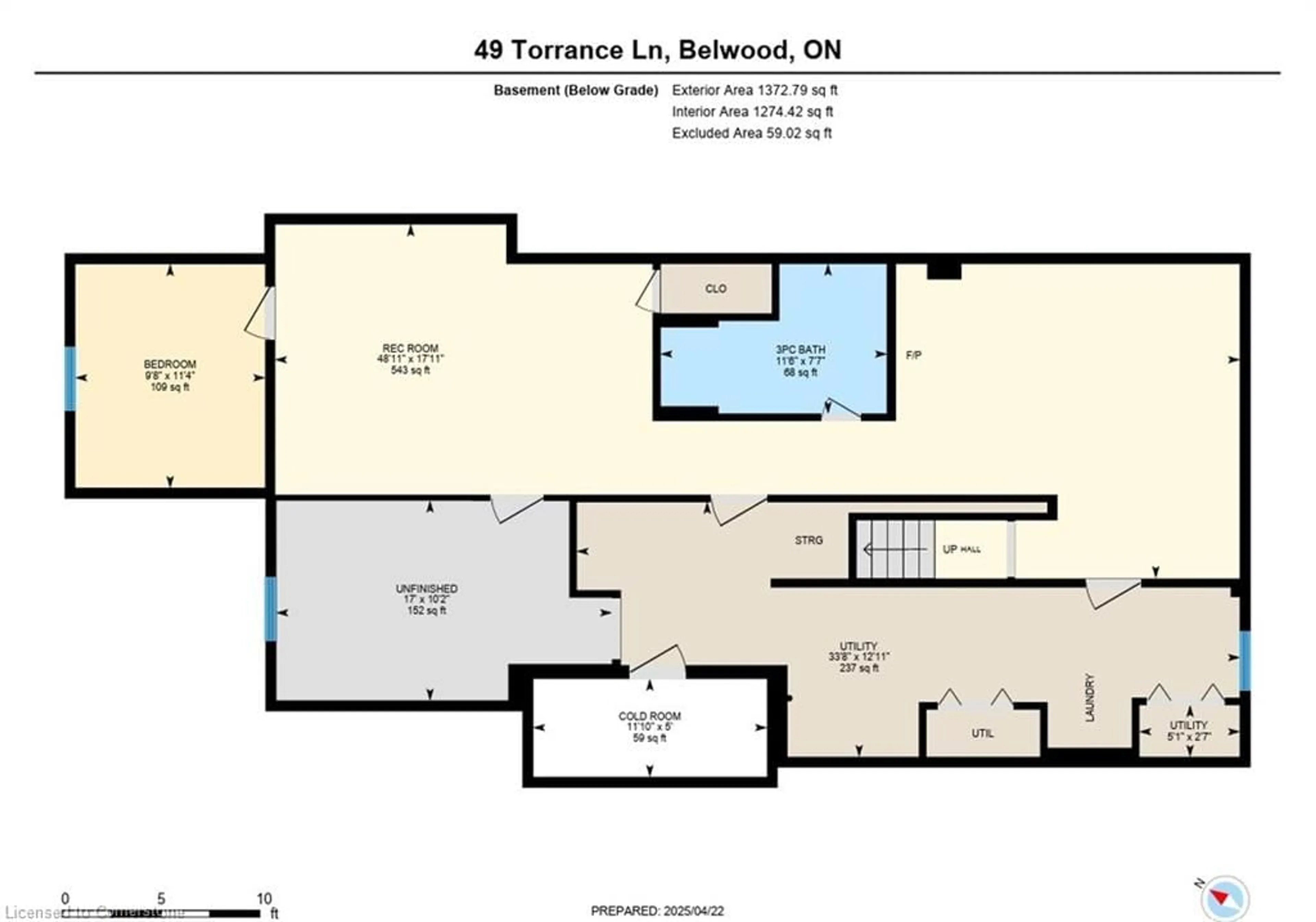 Floor plan for 49 Torrance Lane, Belwood Ontario N0B 1J0