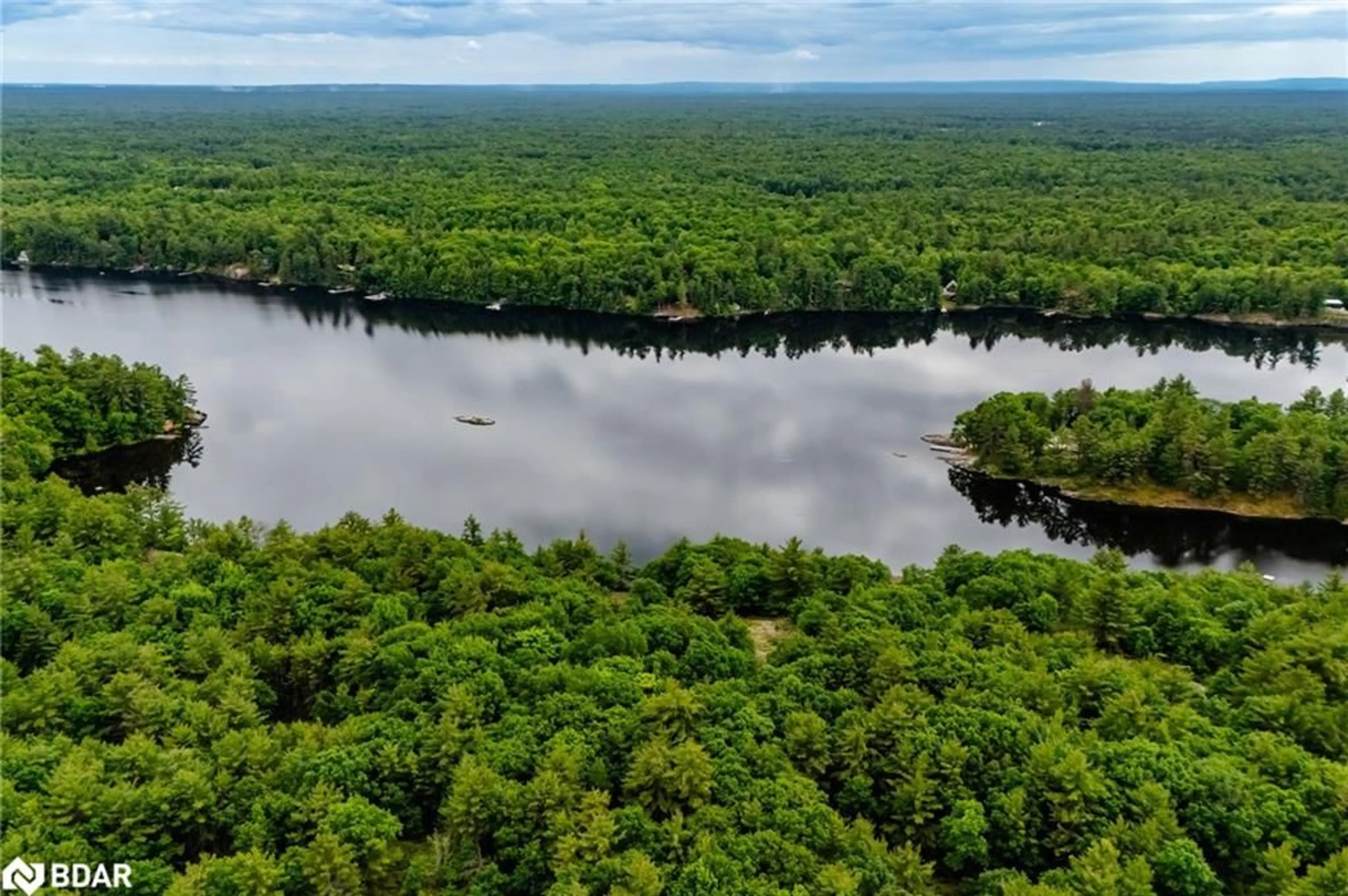 A pic from outside/outdoor area/front of a property/back of a property/a pic from drone, water/lake/river/ocean view for LOT 2 Delta Rd, Washago Ontario L0K 2B0