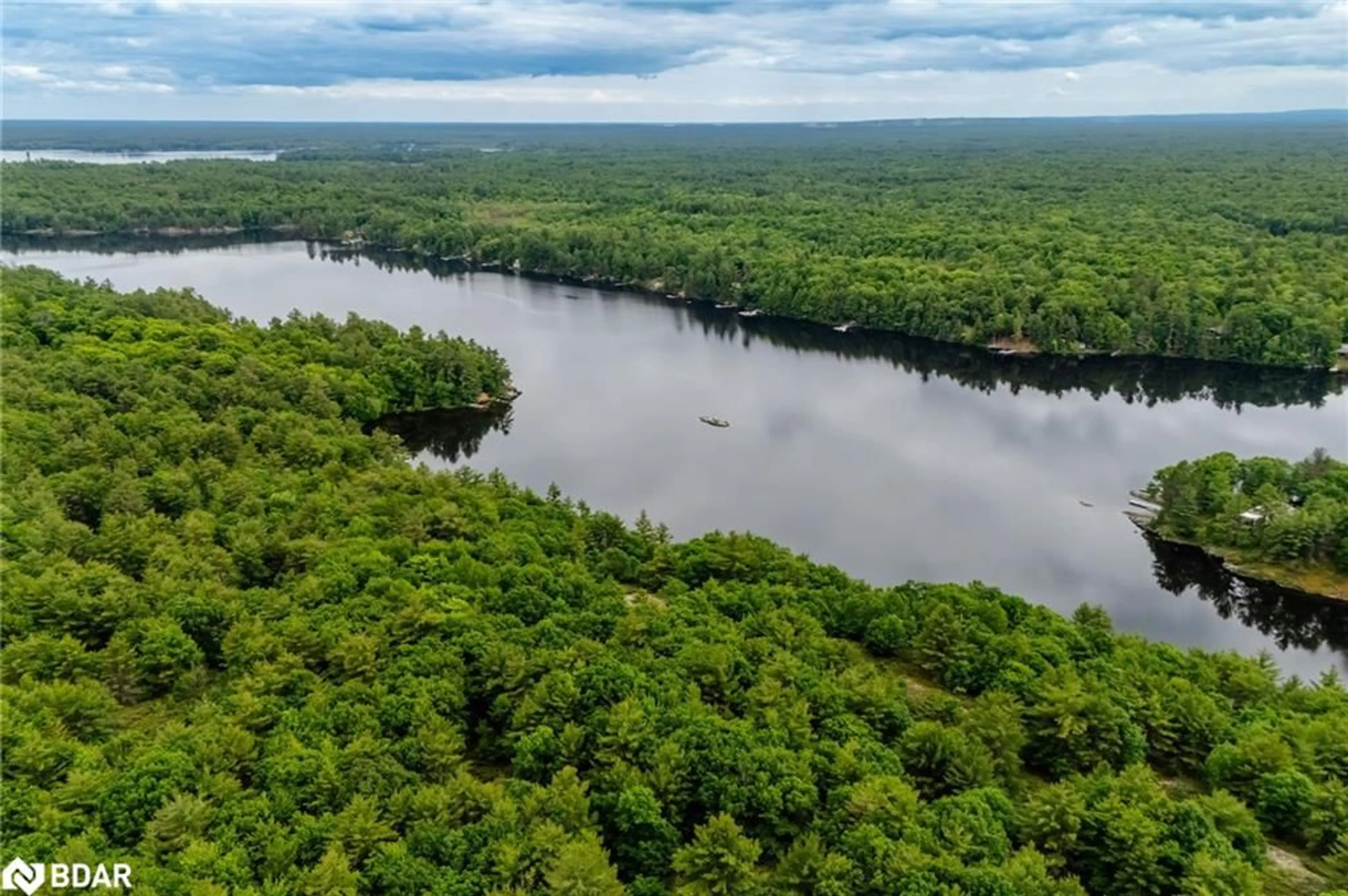 A pic from outside/outdoor area/front of a property/back of a property/a pic from drone, water/lake/river/ocean view for LOT 2 Delta Rd, Washago Ontario L0K 2B0