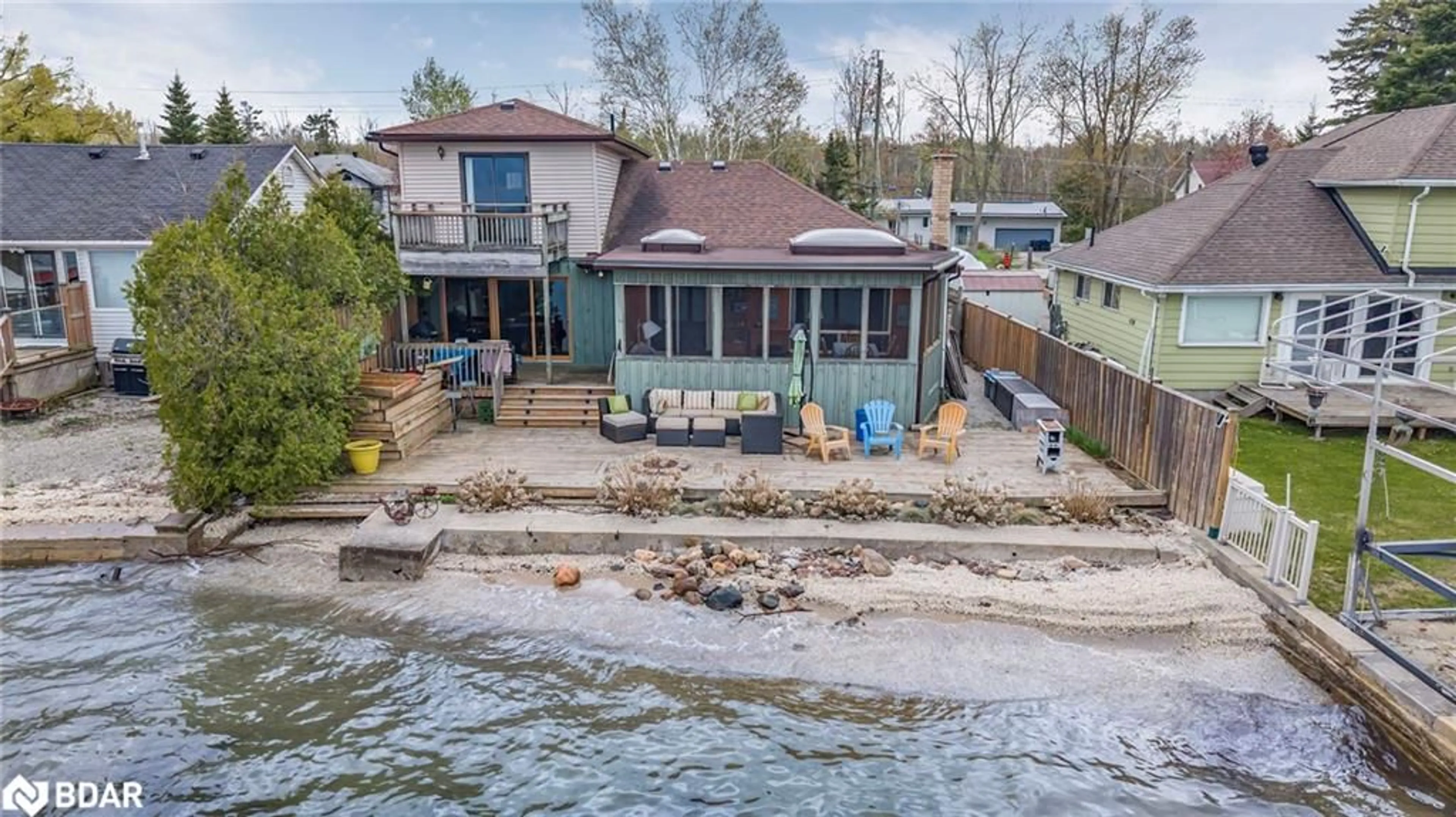 A pic from outside/outdoor area/front of a property/back of a property/a pic from drone, water/lake/river/ocean view for 2617 Leonard St, Innisfil Ontario L9S 3V3