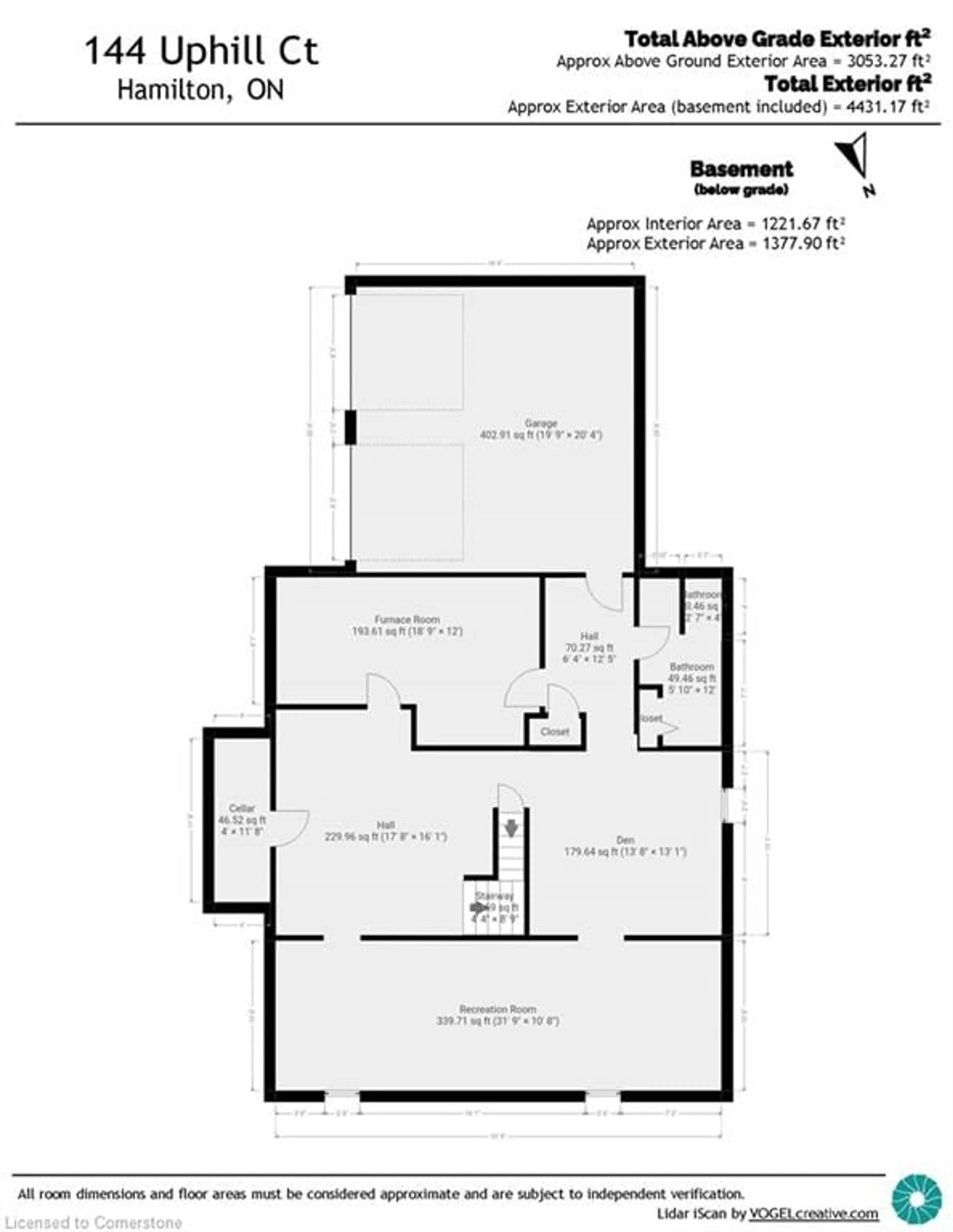 Floor plan for 144 Uphill Crt, Ancaster Ontario L9G 3R1