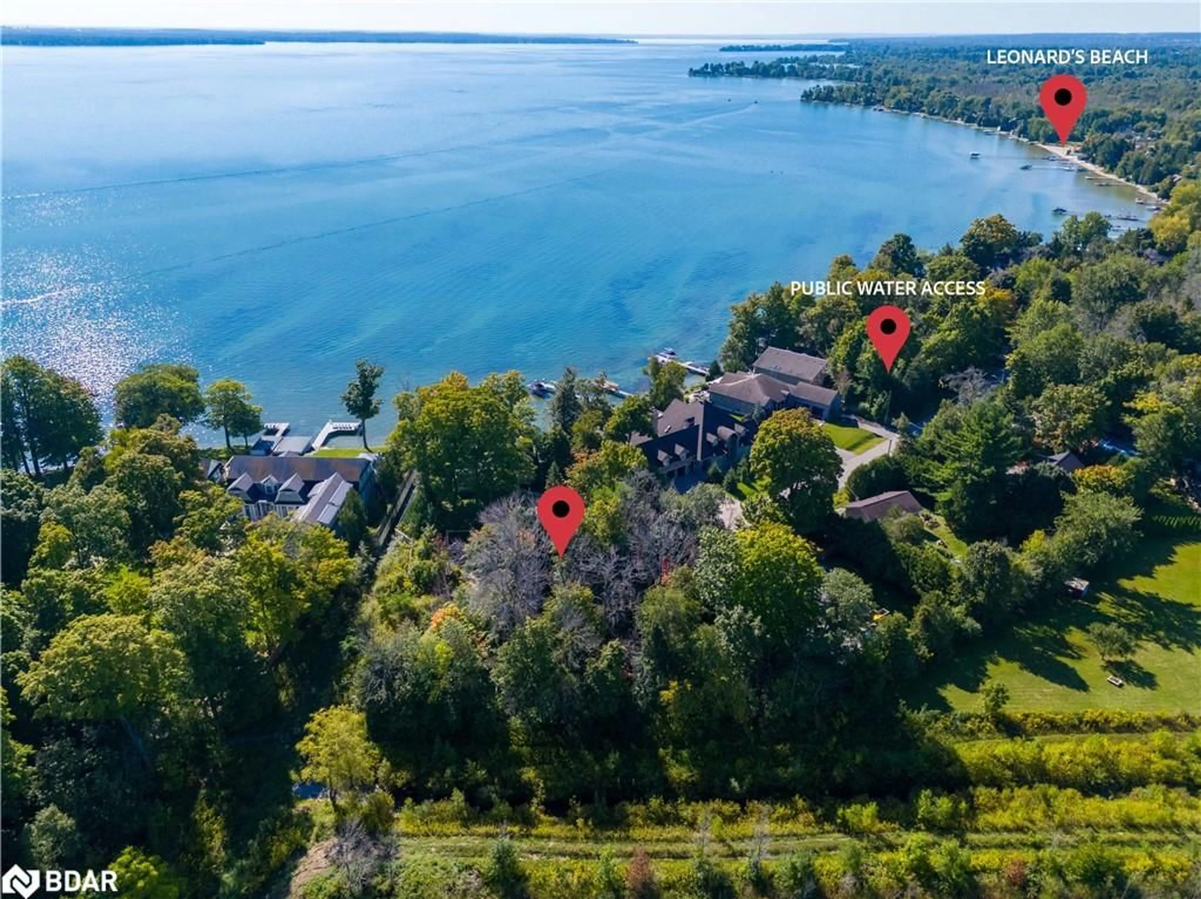 A pic from outside/outdoor area/front of a property/back of a property/a pic from drone, water/lake/river/ocean view for LOT 30 & PART L Purvis St, Innisfil Ontario L9S 3K4