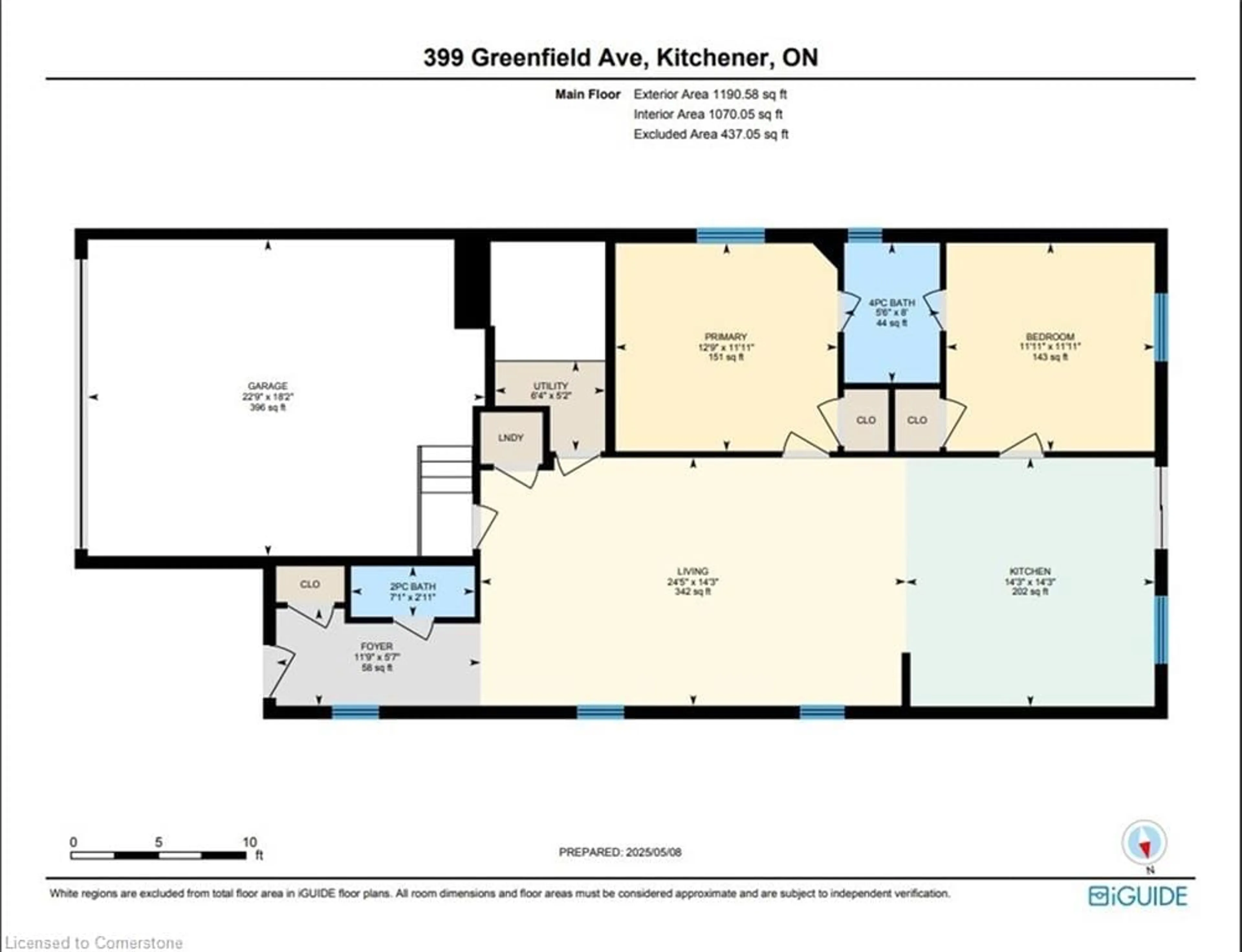 Floor plan for 399 Greenfield Ave, Kitchener Ontario N2C 1E6