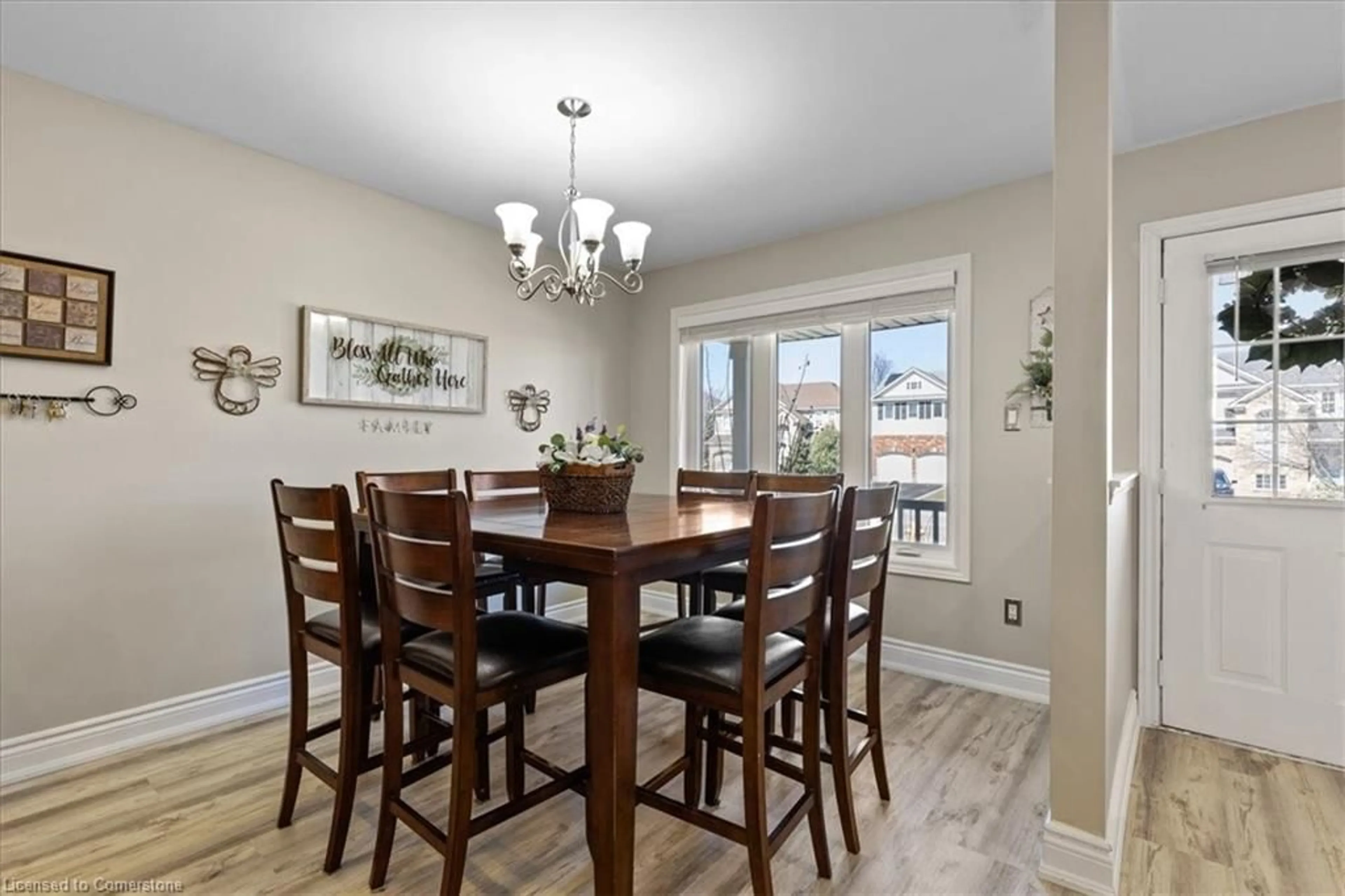 Dining room, wood/laminate floor for 125 Blackburn Dr, Brantford Ontario N3T 6S2