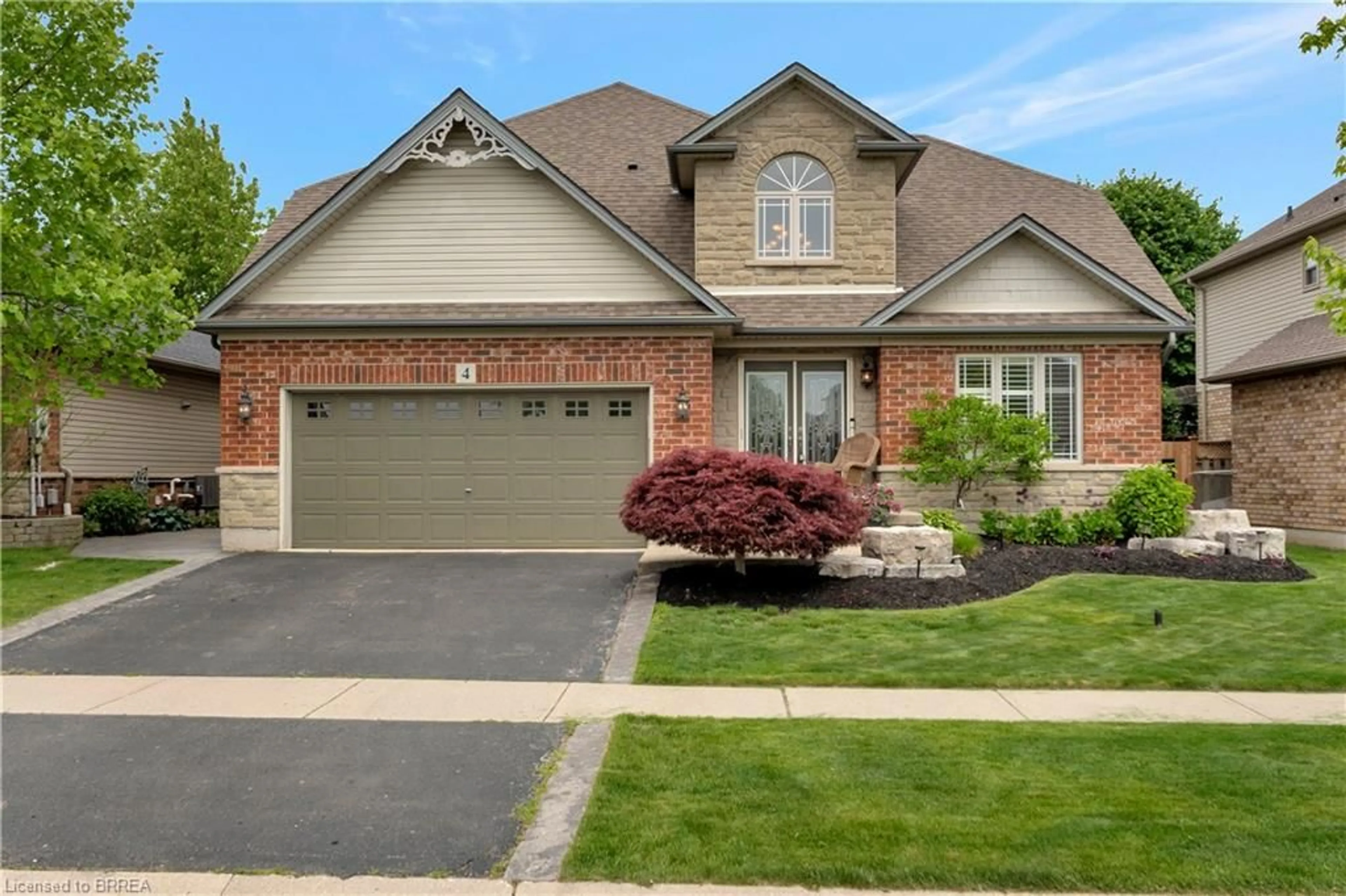 Home with brick exterior material, street for 4 Cardinal Lane, Paris Ontario N3L 4G5