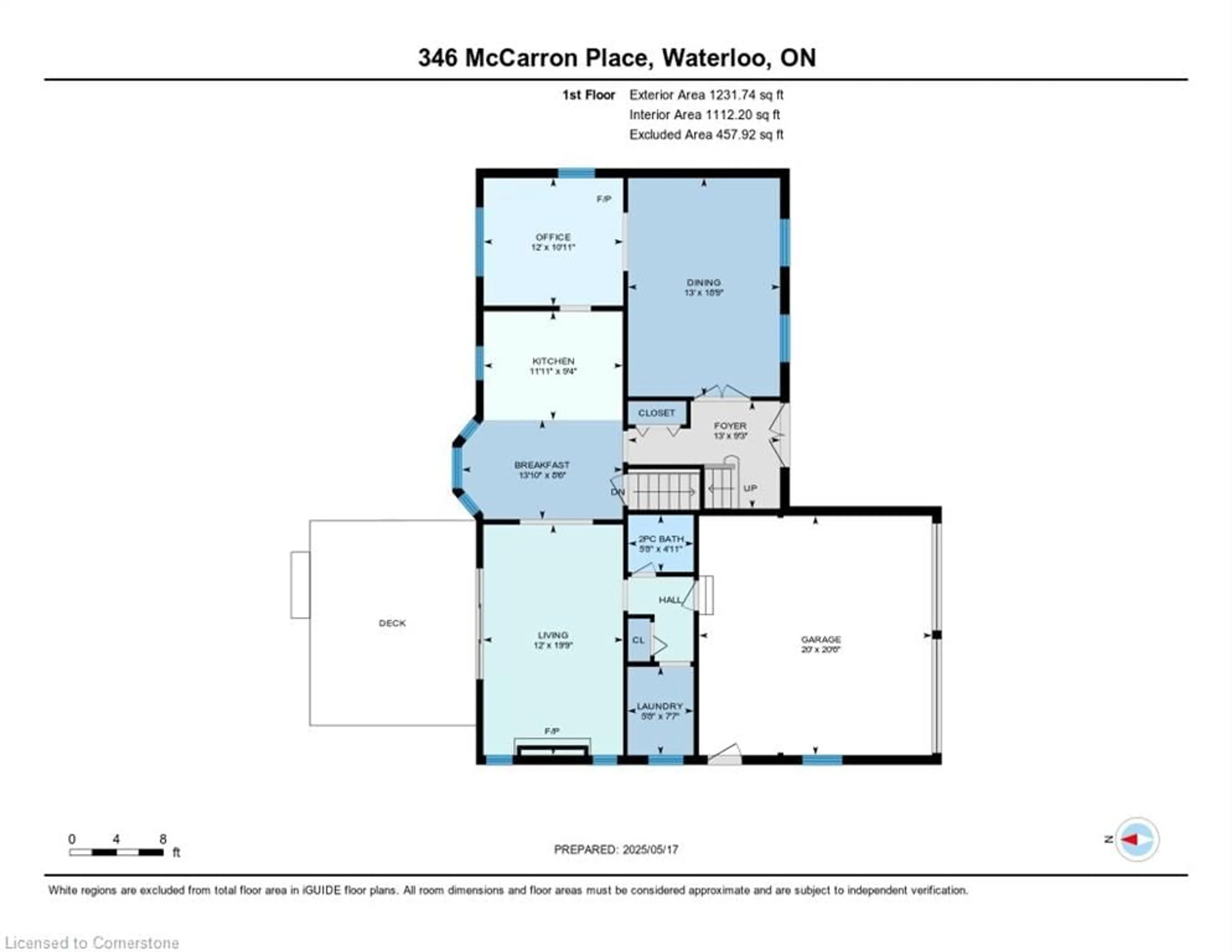 Floor plan for 346 Mccarron Pl, Waterloo Ontario N2L 5N3