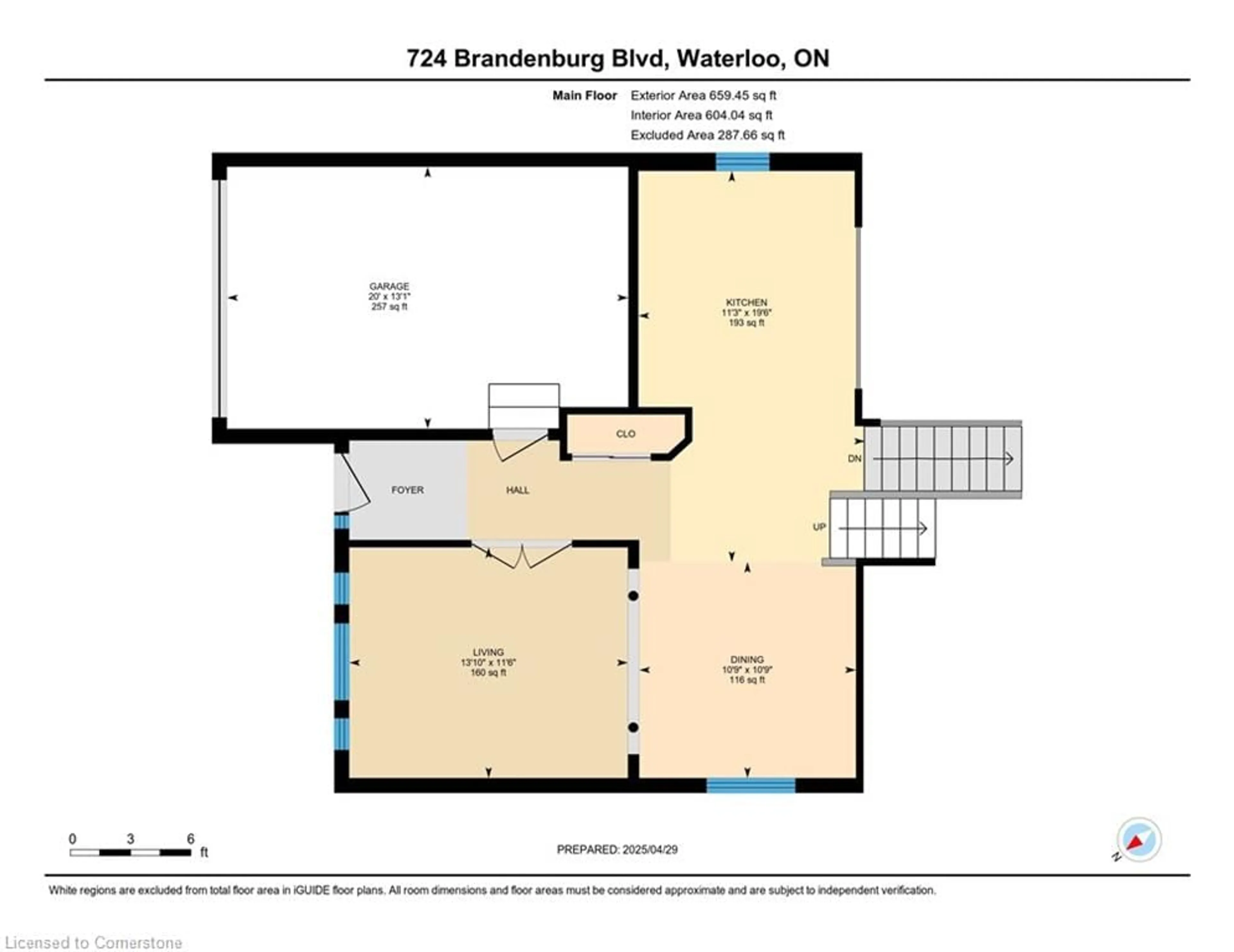 Floor plan for 724 Brandenburg Blvd, Waterloo Ontario N2T 2V4