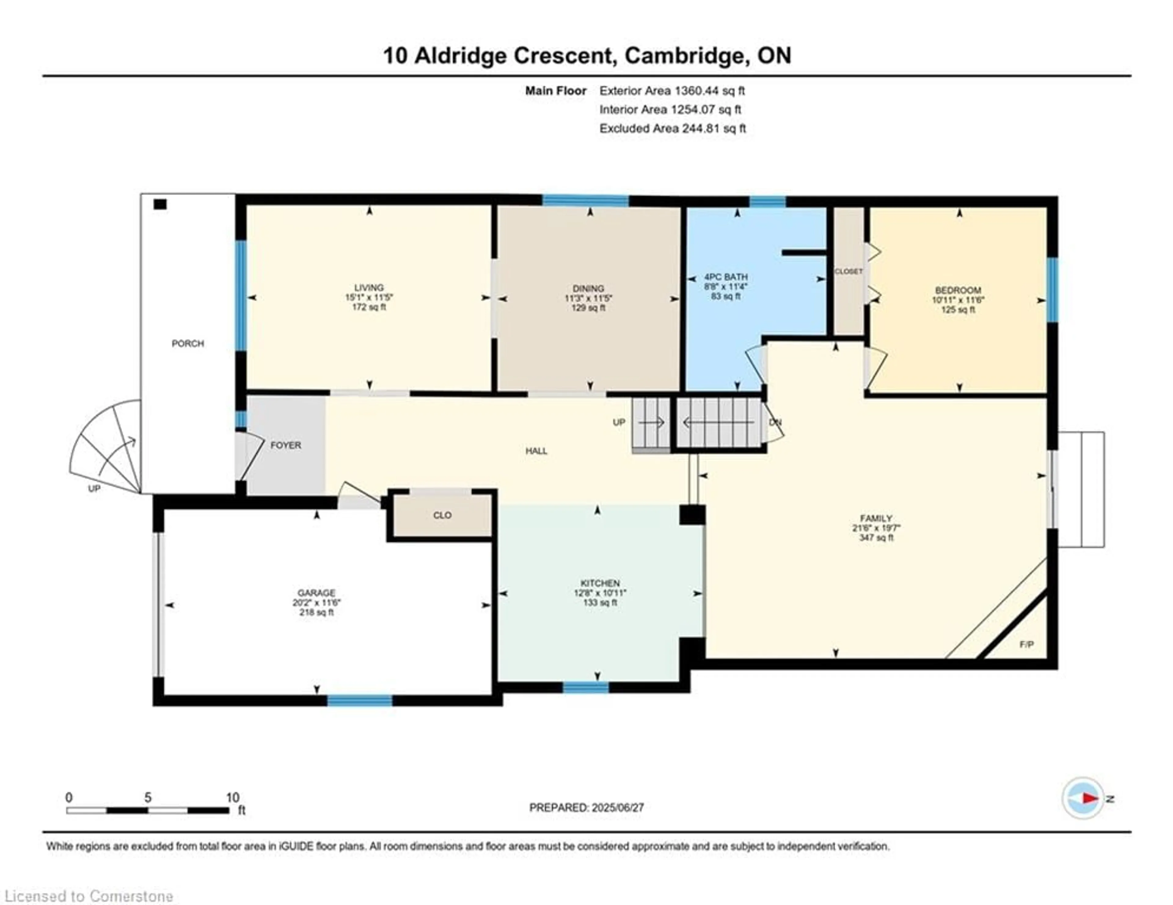 Floor plan for 10 Aldridge Cres, Cambridge Ontario N1P 1A5