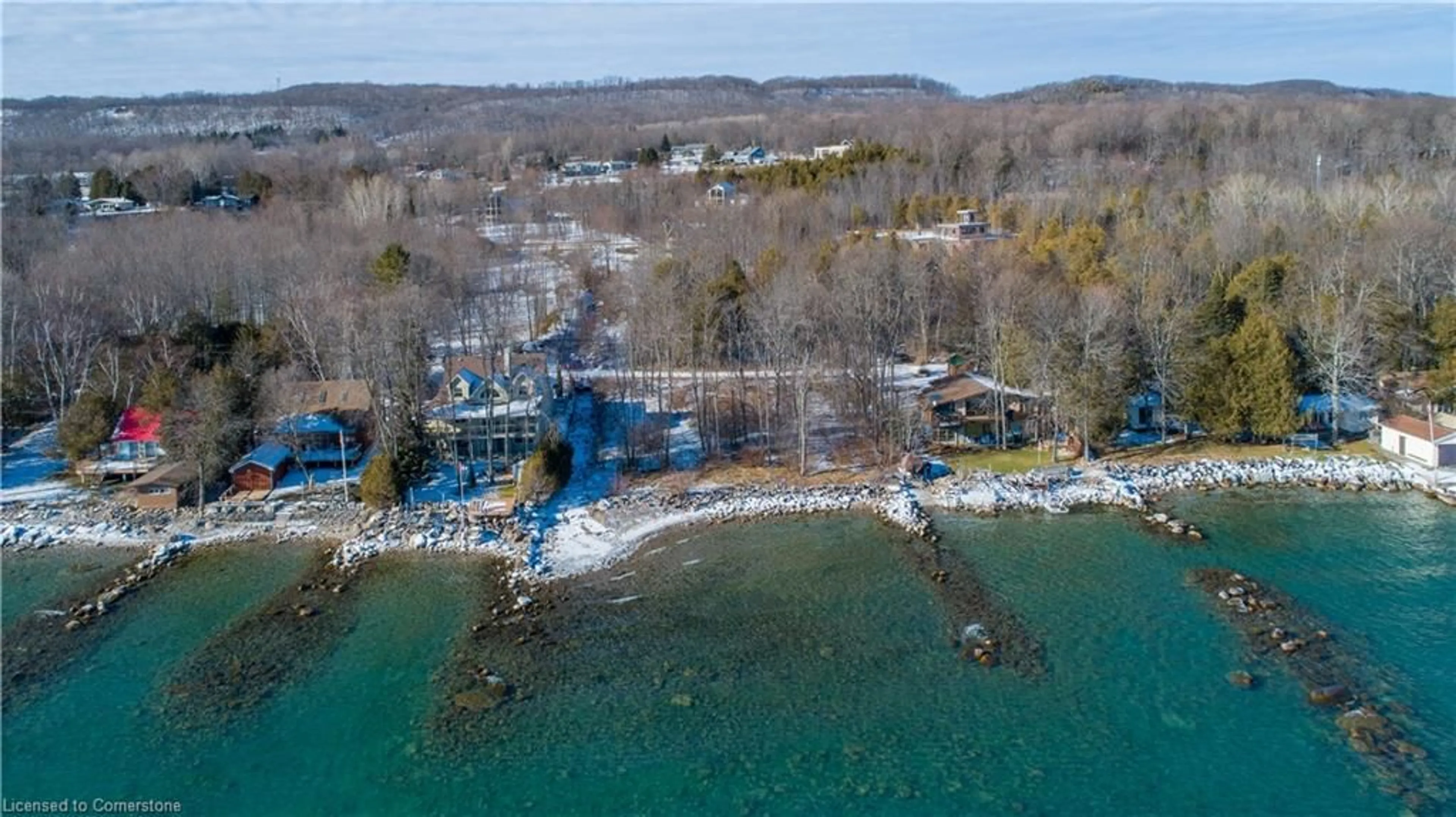A pic from outside/outdoor area/front of a property/back of a property/a pic from drone, water/lake/river/ocean view for 263/265 Cedar Ave, Meaford Ontario N4L 1W5