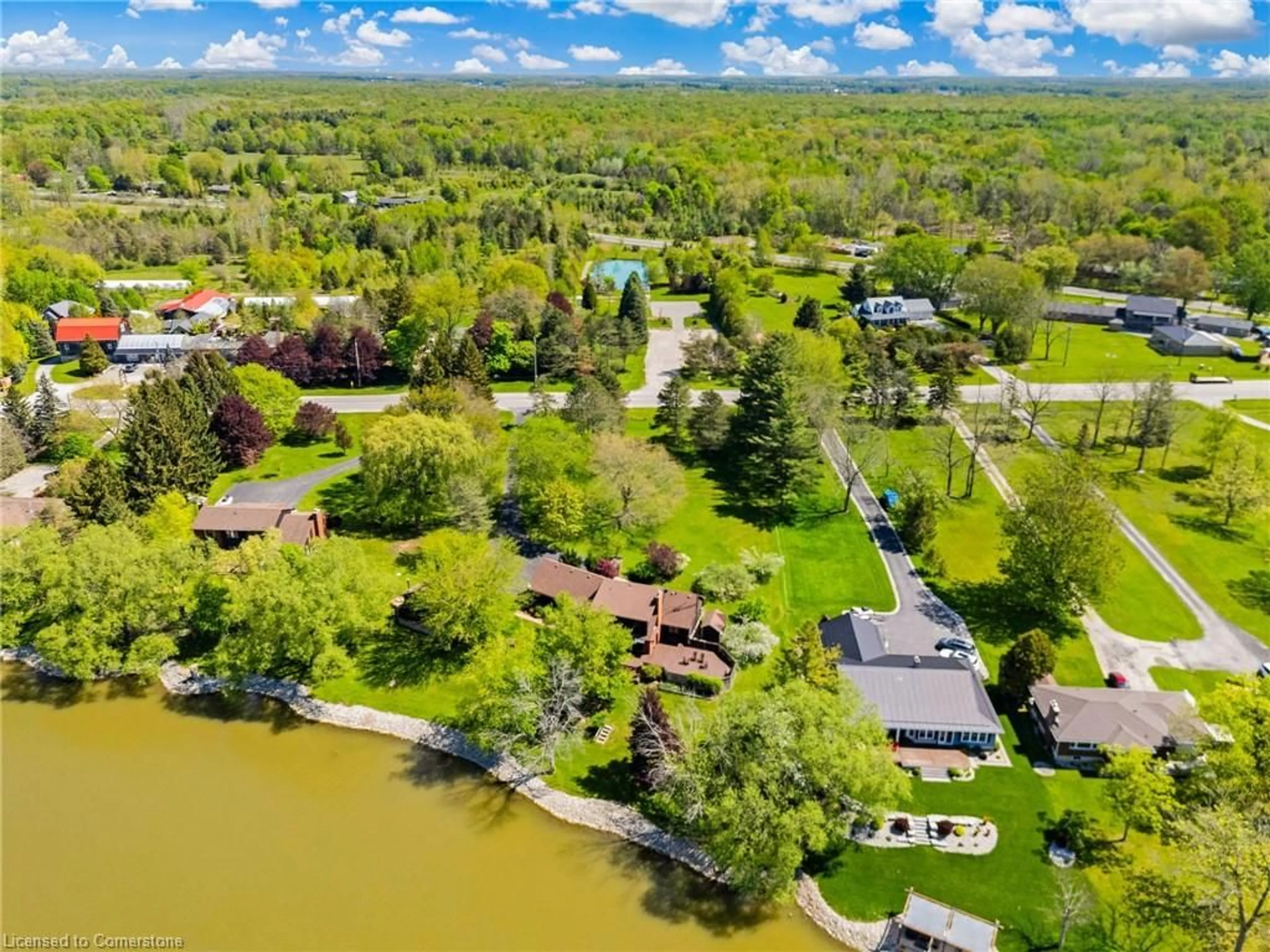 A pic from outside/outdoor area/front of a property/back of a property/a pic from drone, water/lake/river/ocean view for 35 Haldimand Road 17, Dunnville Ontario N1A 2W4