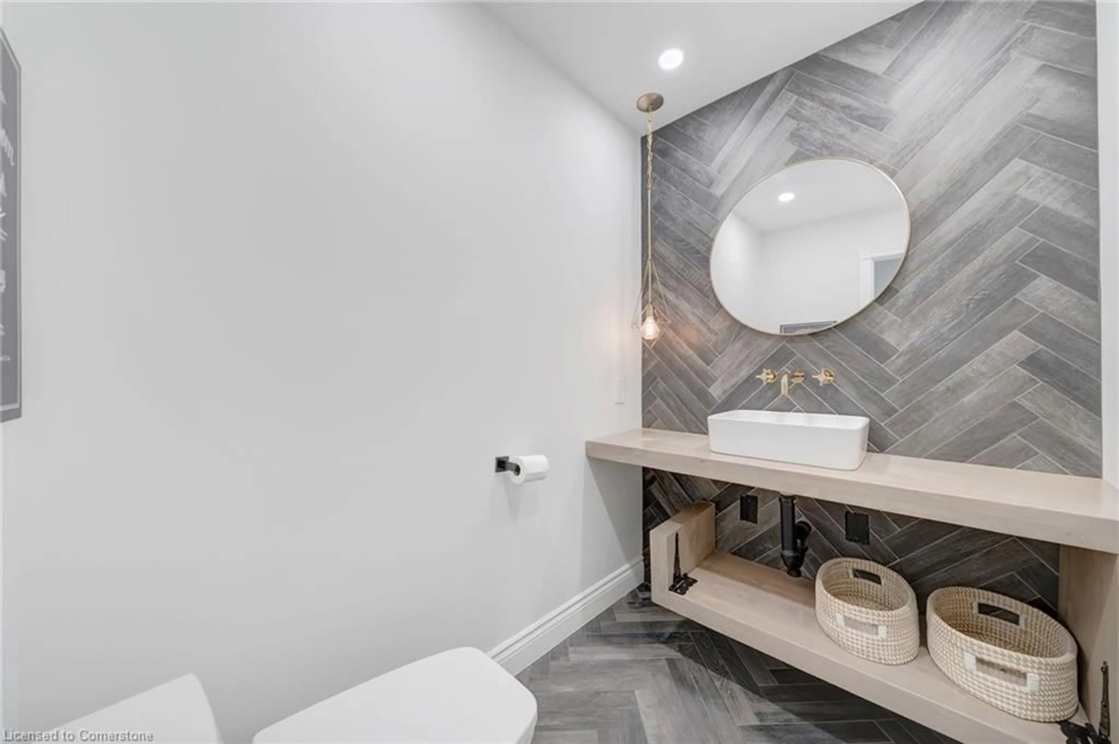 Contemporary bathroom, ceramic/tile floor for 37 Dalegrove Cres, Stoney Creek Ontario L8J 3R5