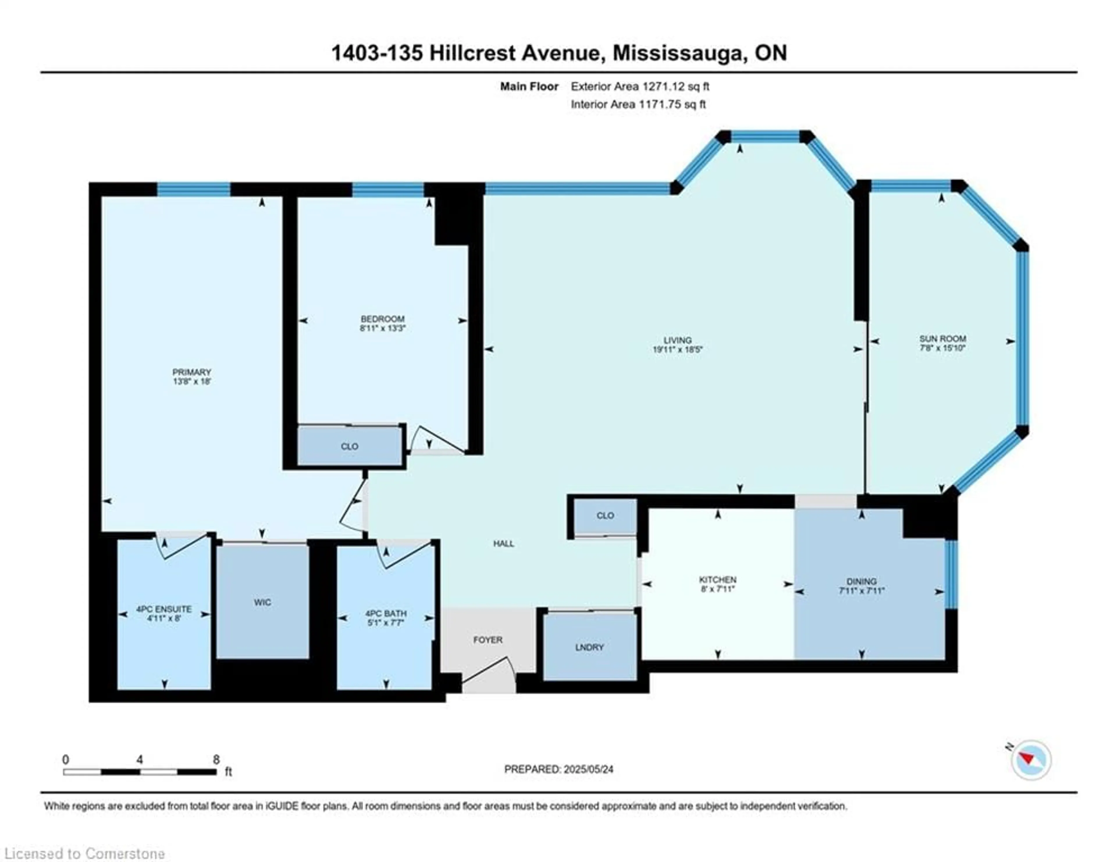 Floor plan for 135 Hillcrest Ave #1403, Mississauga Ontario L5B 4B1
