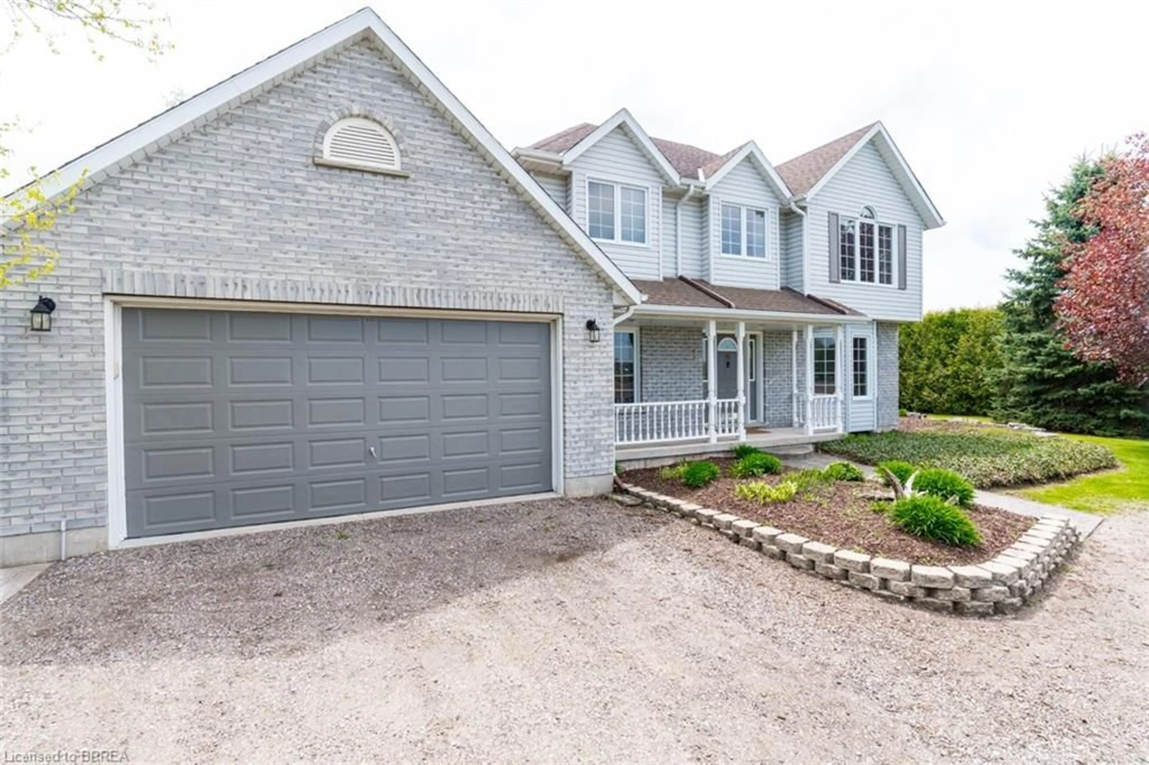 Home with vinyl exterior material, street for 1 Fourth Concession Rd, Burford Ontario N0E 1A0