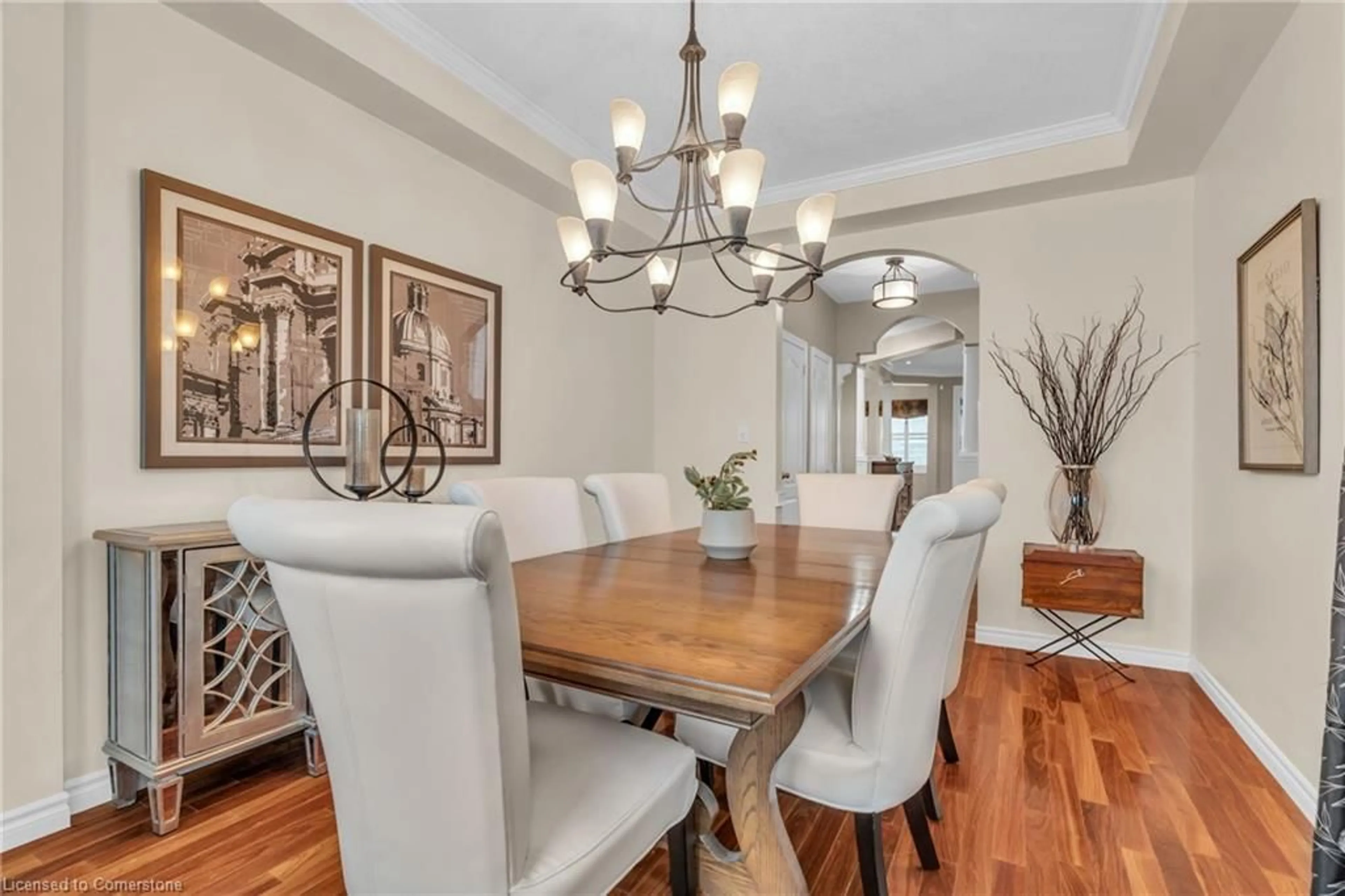 Dining room, wood/laminate floor for 31 Coopershawk St, Kitchener Ontario N2K 4J7