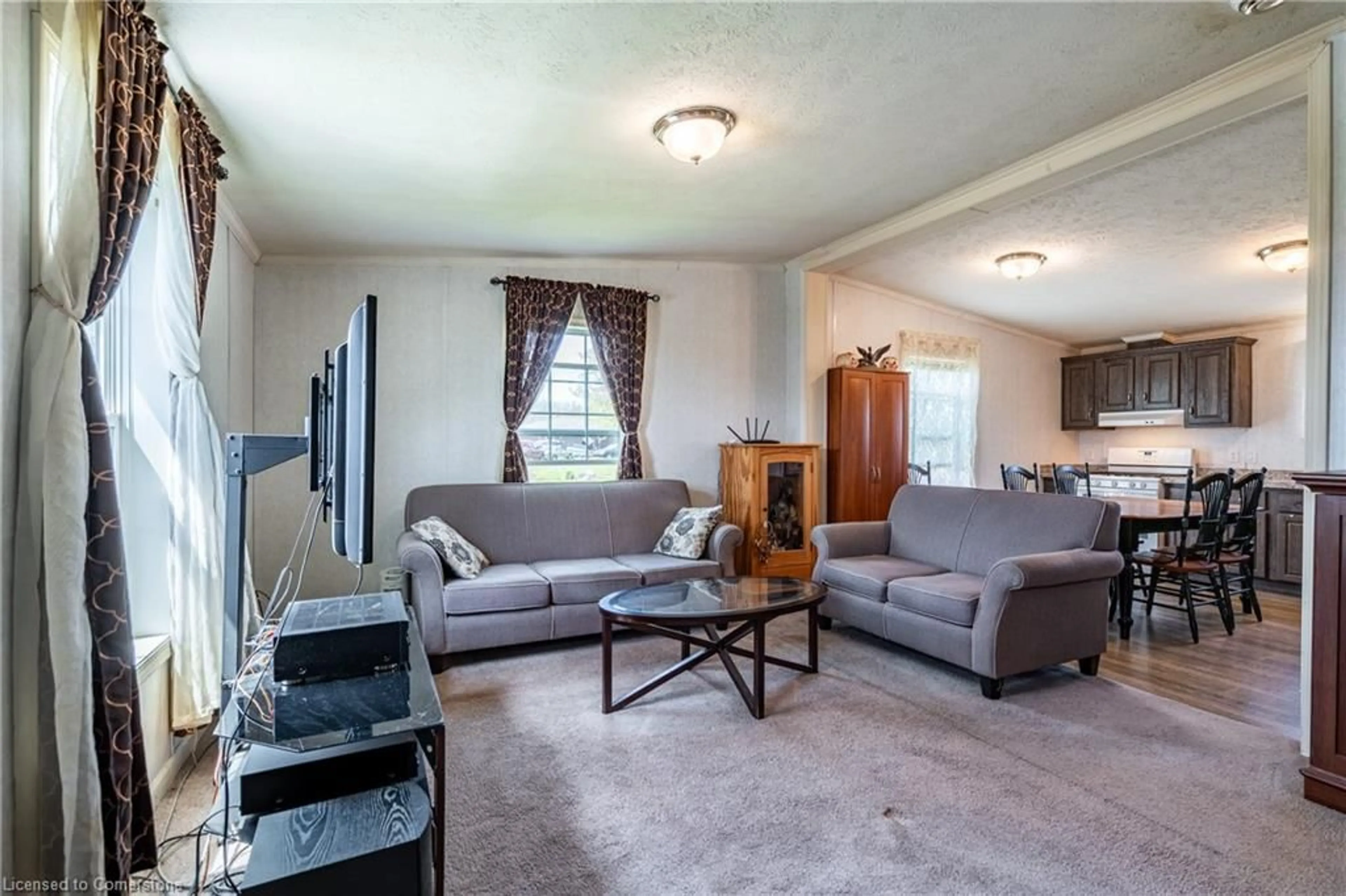 Living room with furniture, carpet floor for 1 Forest Trail, Selkirk Ontario N0A 1L0