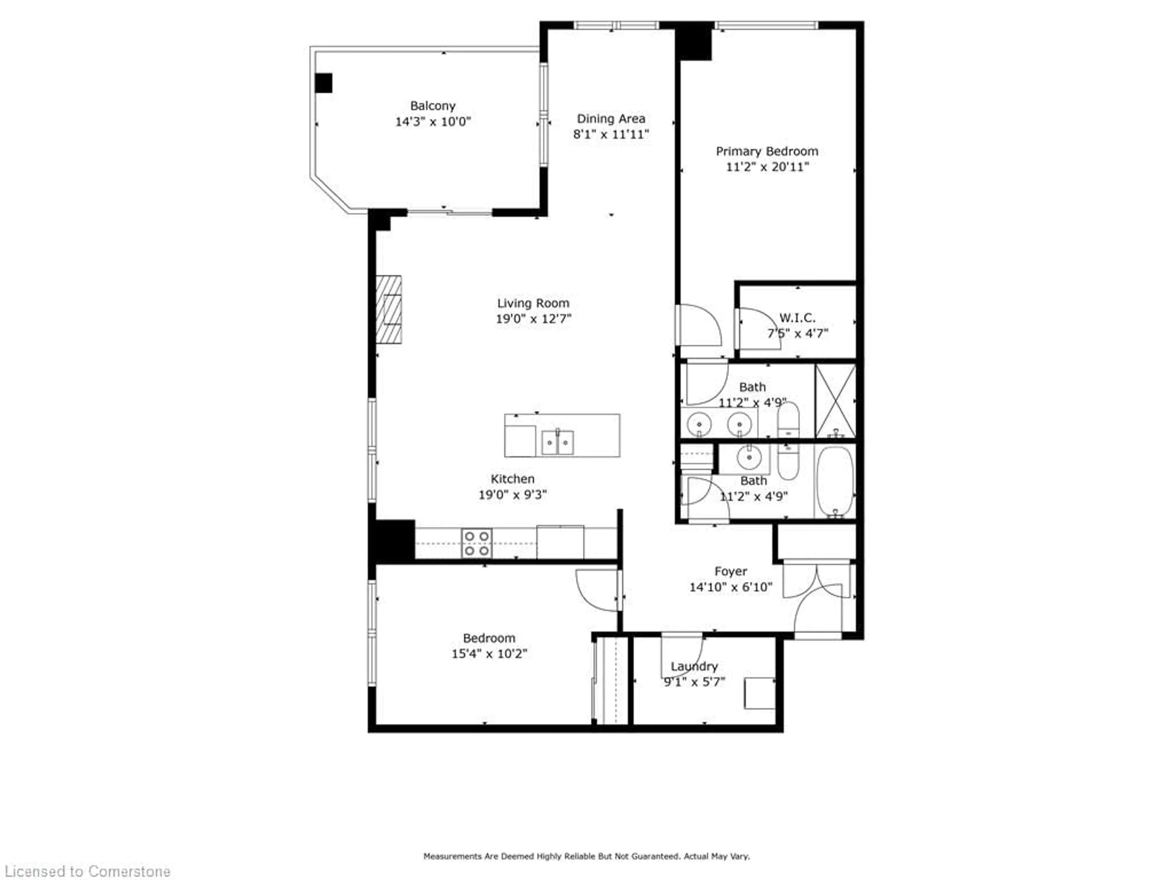 Floor plan for 539 Belmont Ave #808, Kitchener Ontario N2M 0A2