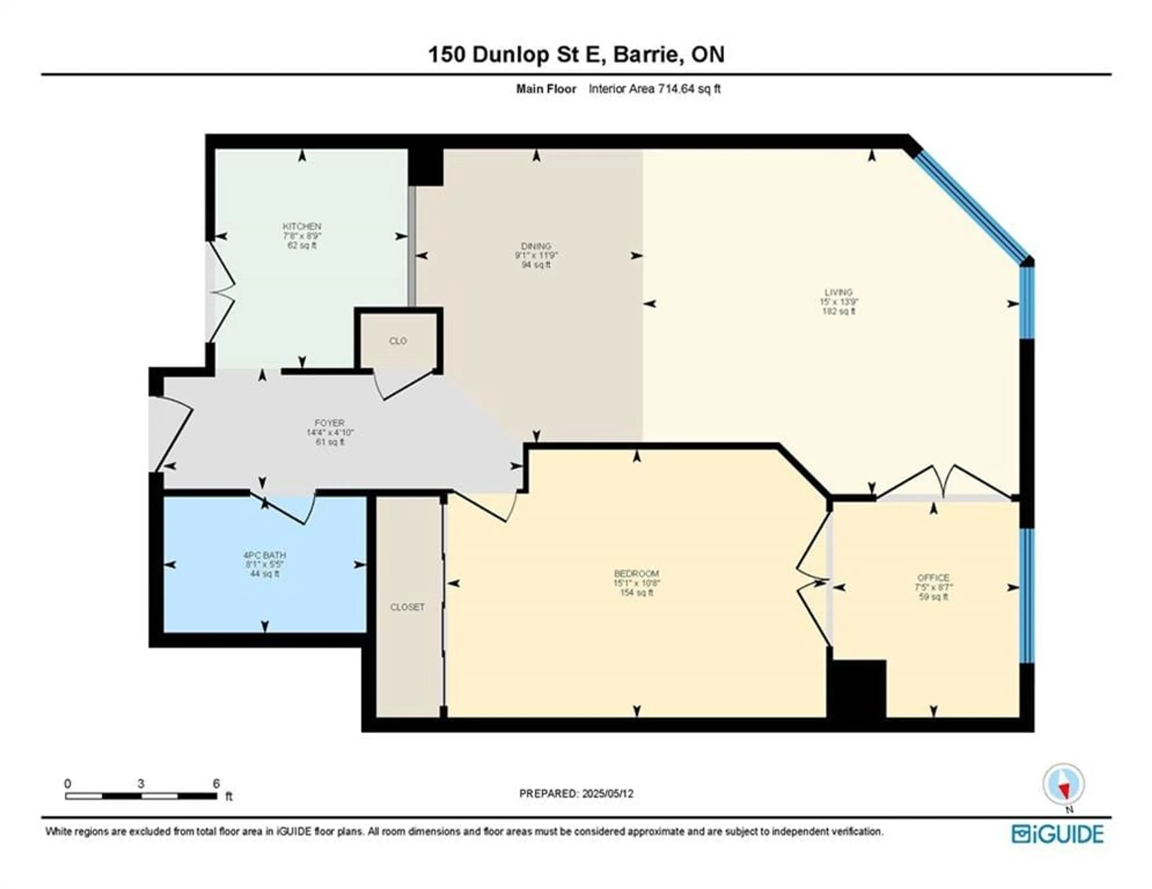 Floor plan for 150 Dunlop St #304, Barrie Ontario L4M 6H1