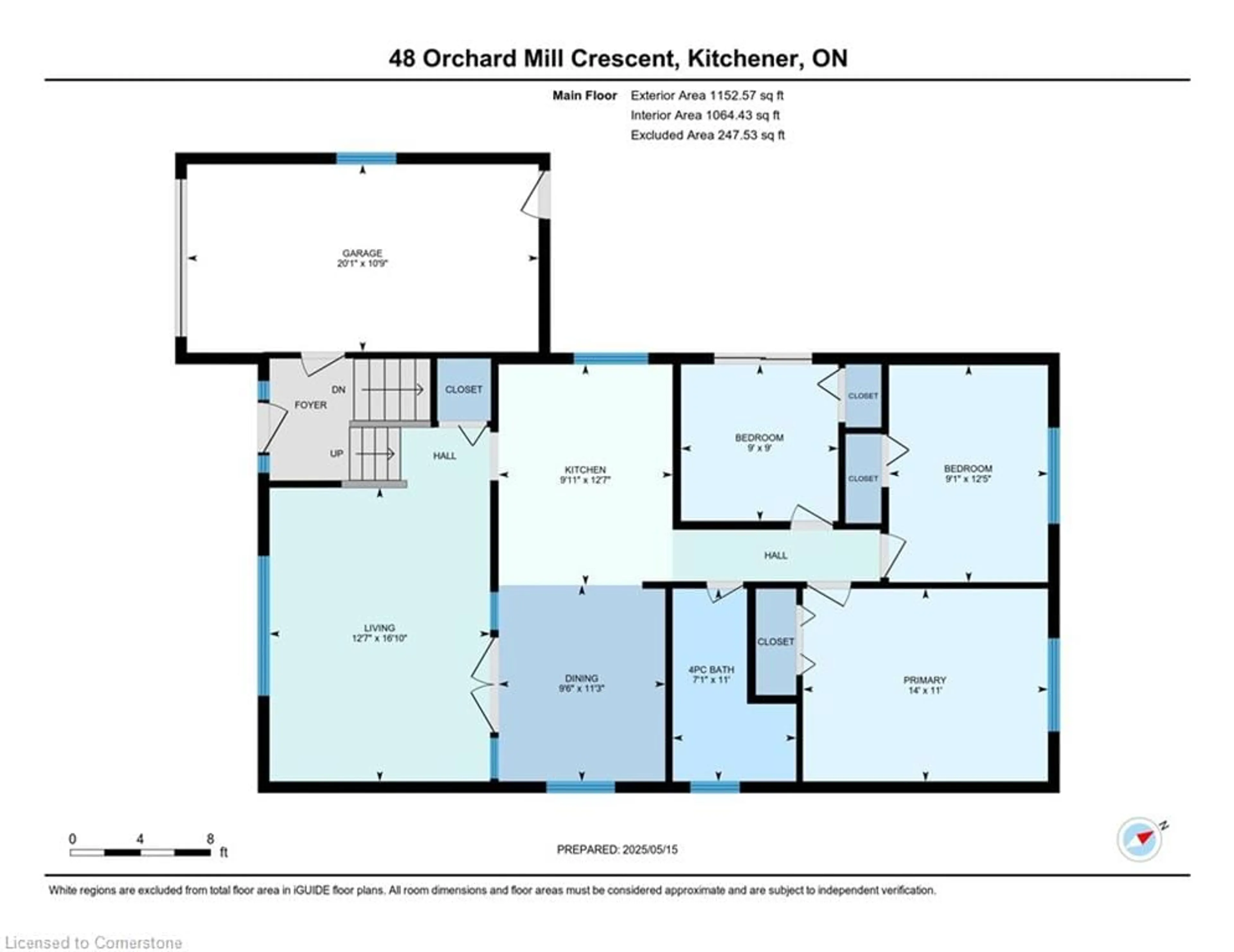Floor plan for 46 Orchard Mill Cres, Kitchener Ontario N2P 1T2