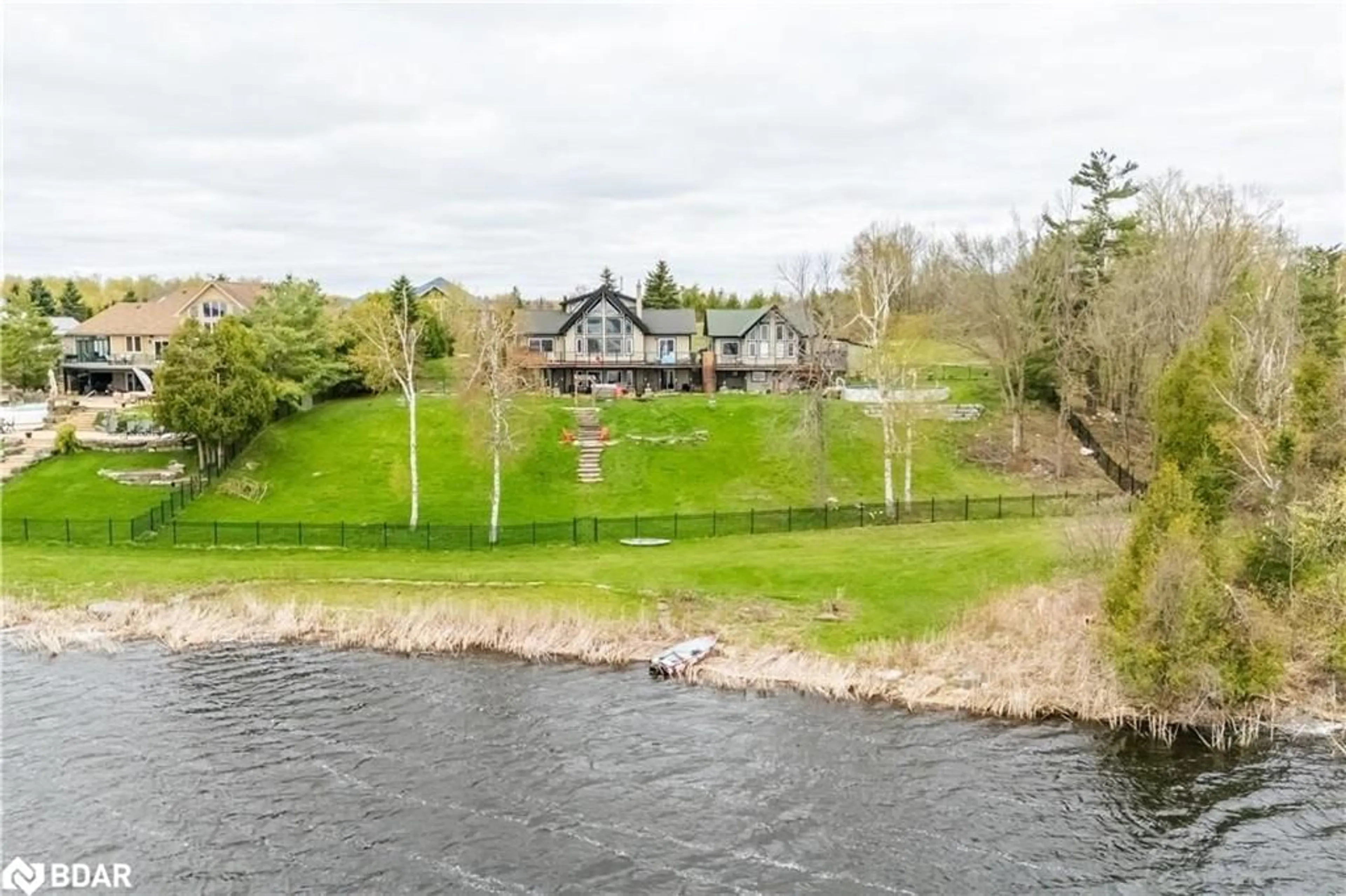 A pic from outside/outdoor area/front of a property/back of a property/a pic from drone, water/lake/river/ocean view for 151 Peller Crt, Kawartha Lakes Ontario K0M 1A0