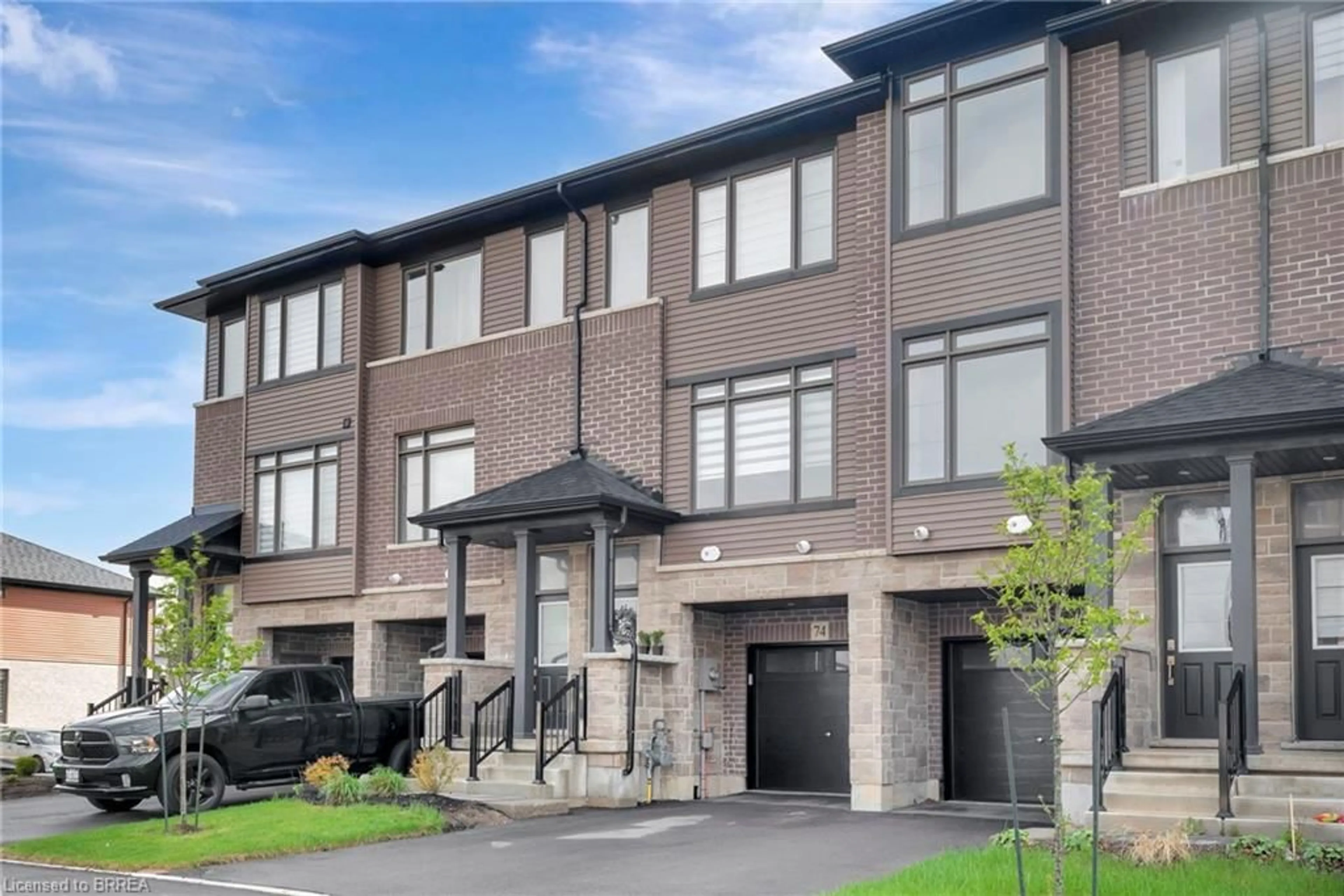 Home with brick exterior material, street for 120 Court Dr #74, Paris Ontario N3L 0N2