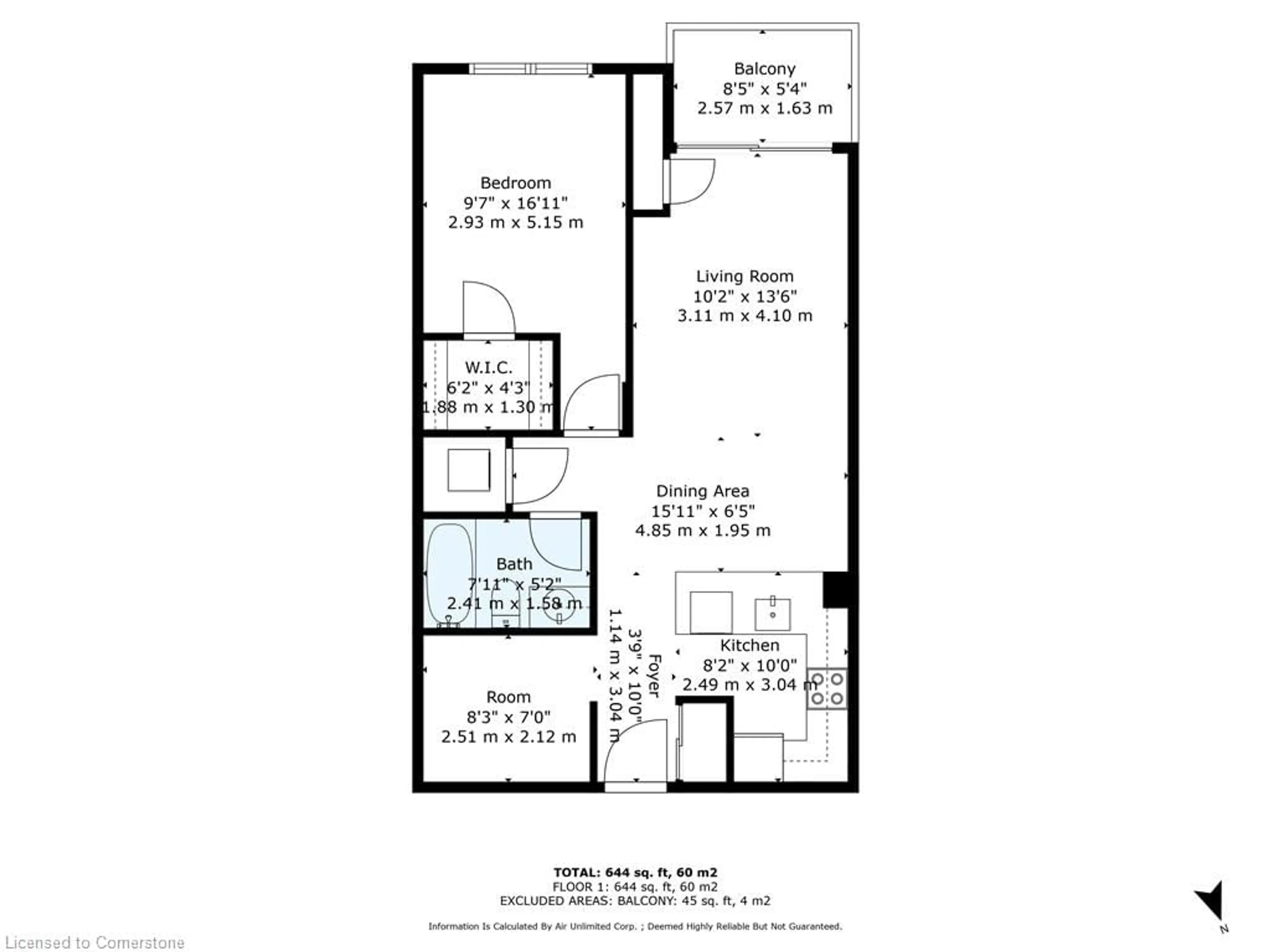Floor plan for 73 King William Cres #906, Richmond Hill Ontario L4B 0C2