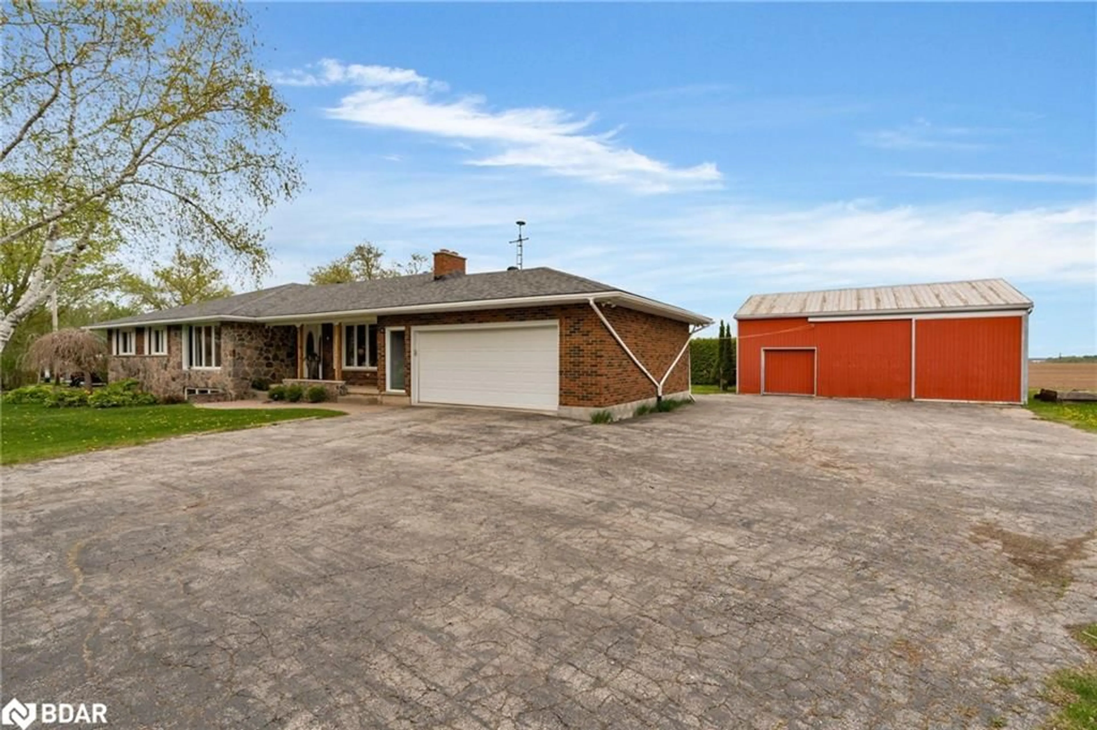 A pic from outside/outdoor area/front of a property/back of a property/a pic from drone, street for 5962 Hwy 26, Stayner Ontario L0M 1S0