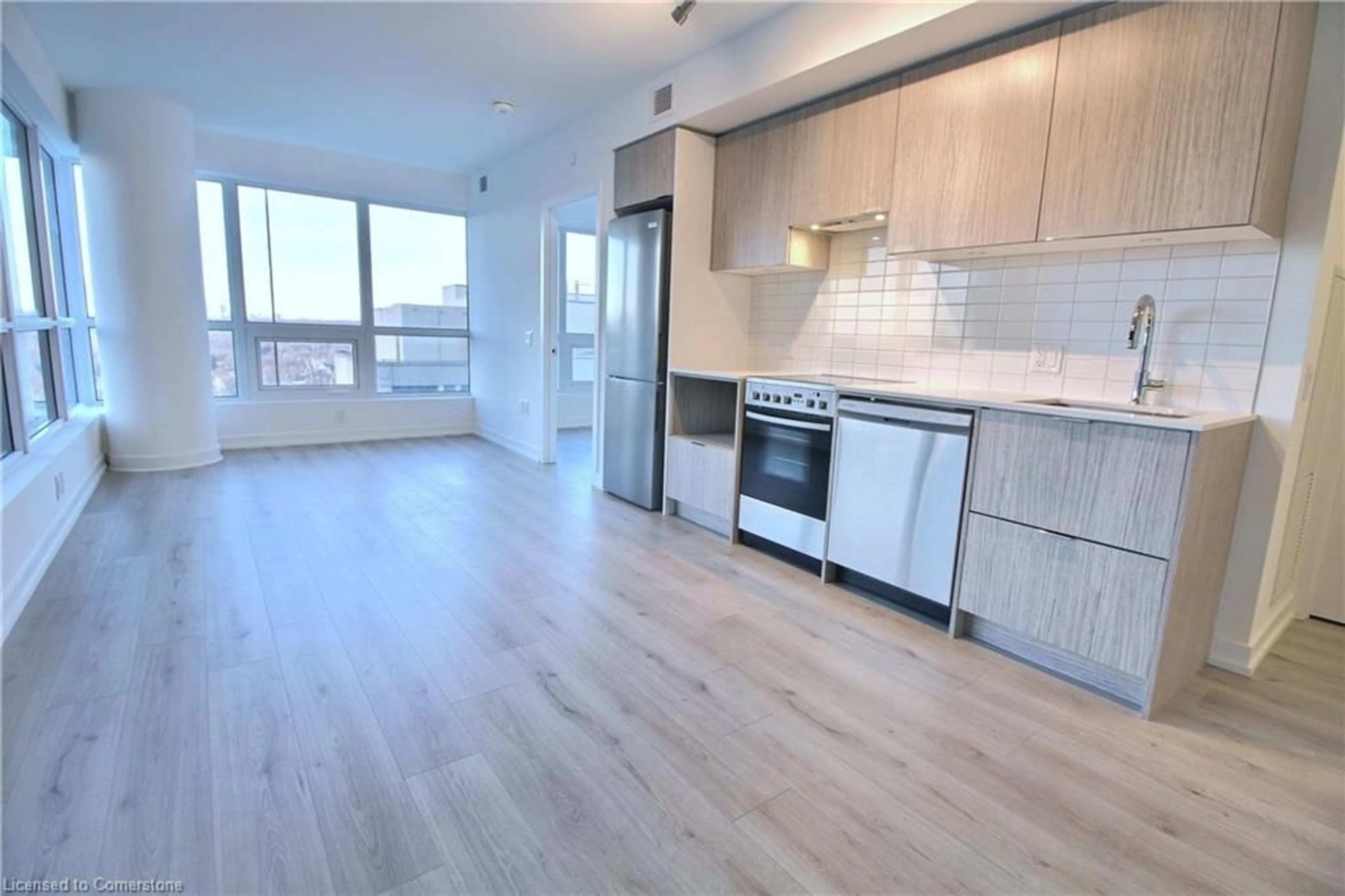 Open concept kitchen, wood/laminate floor for 395 N/A St #1605, Toronto Ontario M4W 0B4