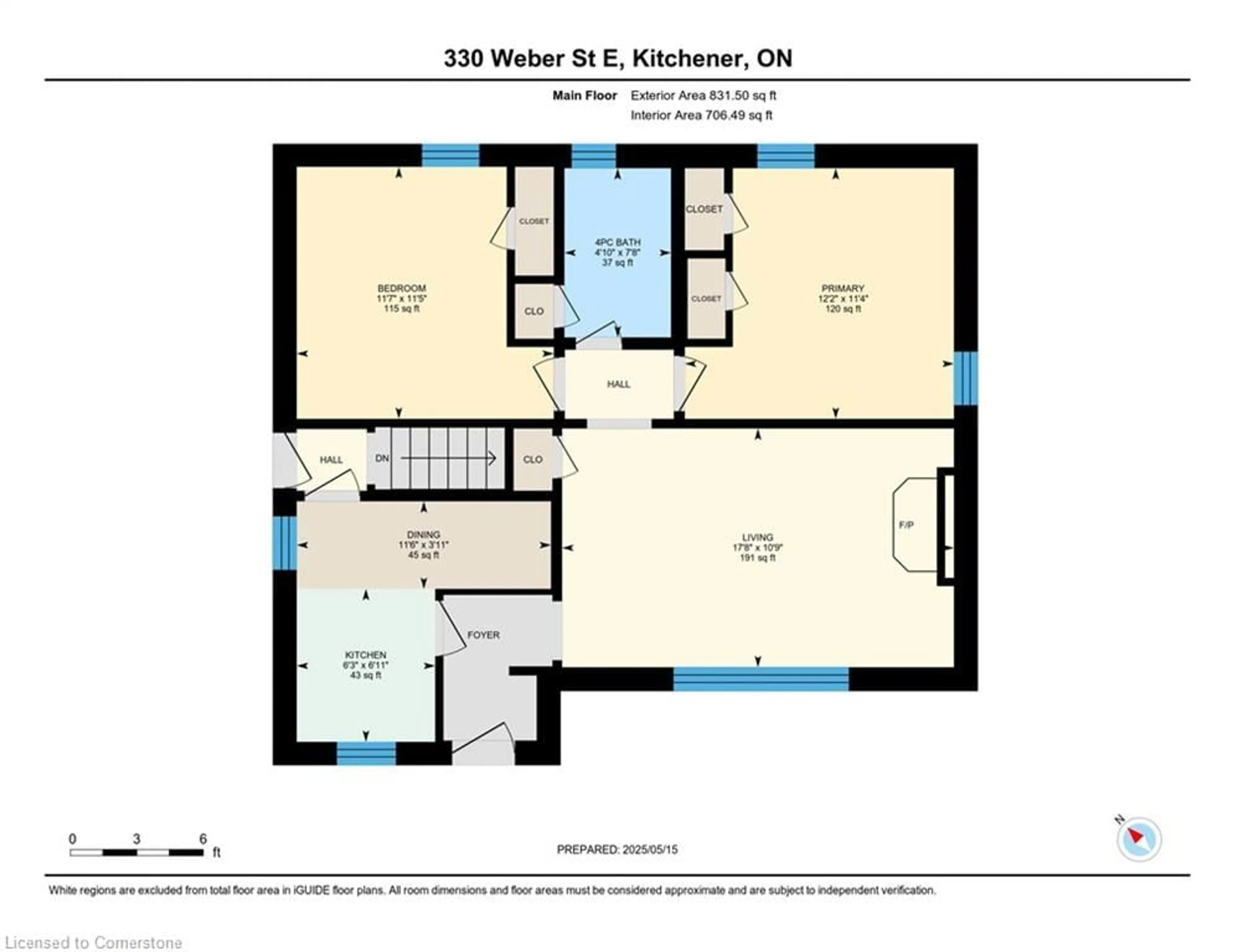 Floor plan for 330 Weber St, Kitchener Ontario N2H 1G5