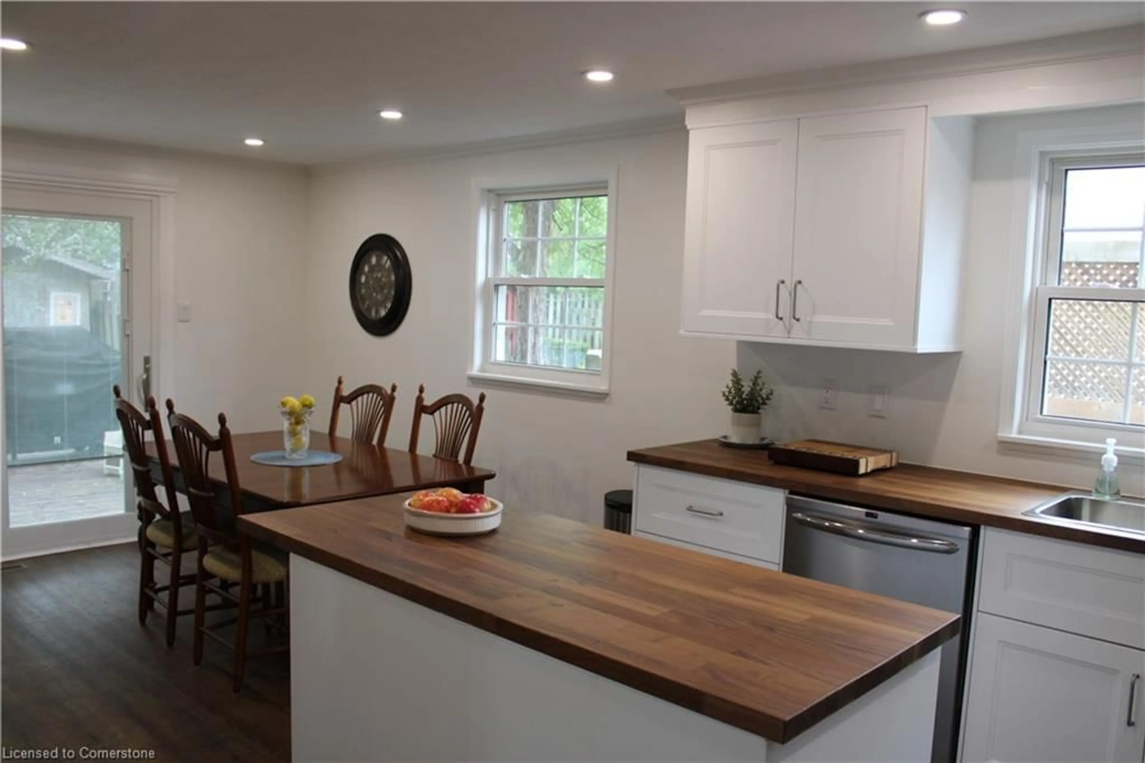 Open concept kitchen, wood/laminate floor for 56 Trailwood Cres, Kitchener Ontario N2N 1V7