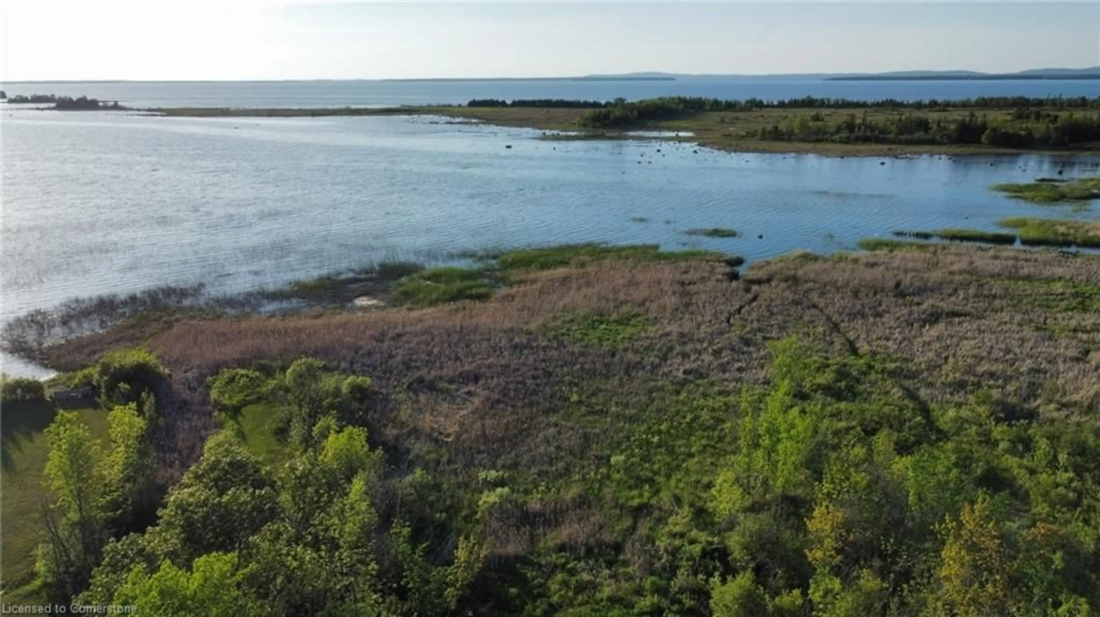 A pic from outside/outdoor area/front of a property/back of a property/a pic from drone, water/lake/river/ocean view for 0 540 Hwy, Manitoulin Island Ontario P0P 1K0