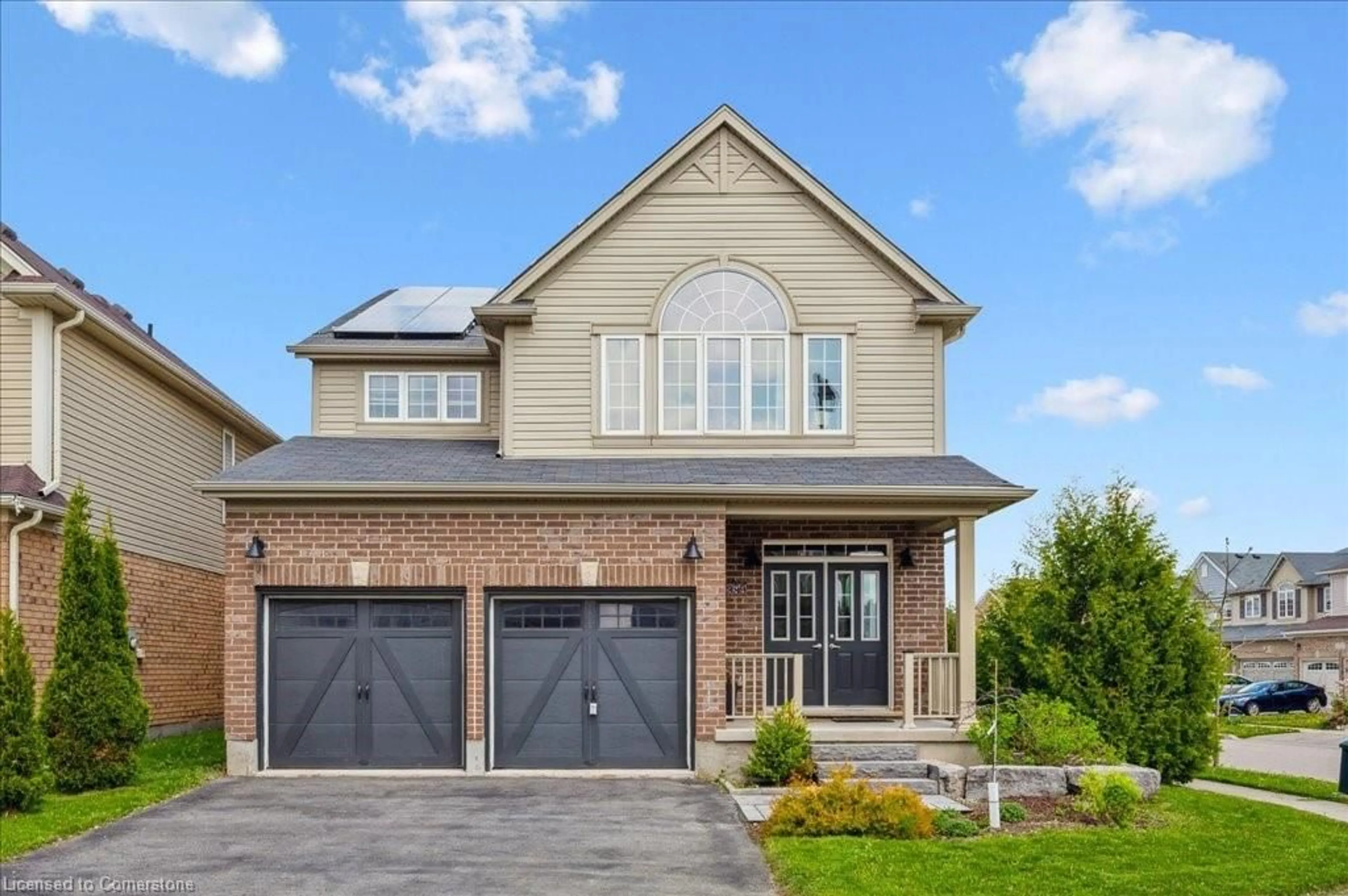 Home with brick exterior material, street for 389 Bamberg Cres, Waterloo Ontario N2T 0B5