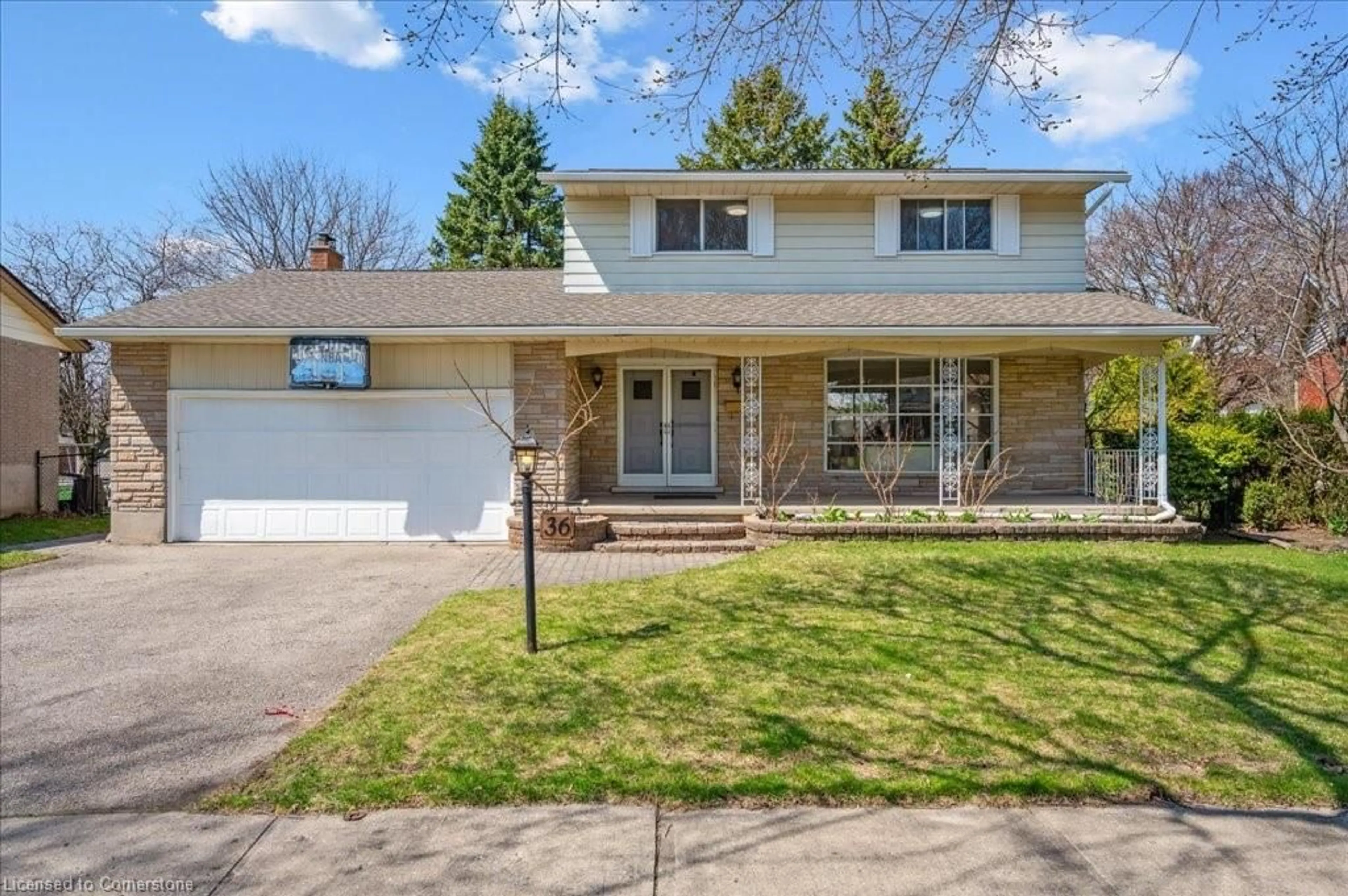Home with vinyl exterior material, street for 36 Tilley Crt, Kitchener Ontario N2B 2Y9