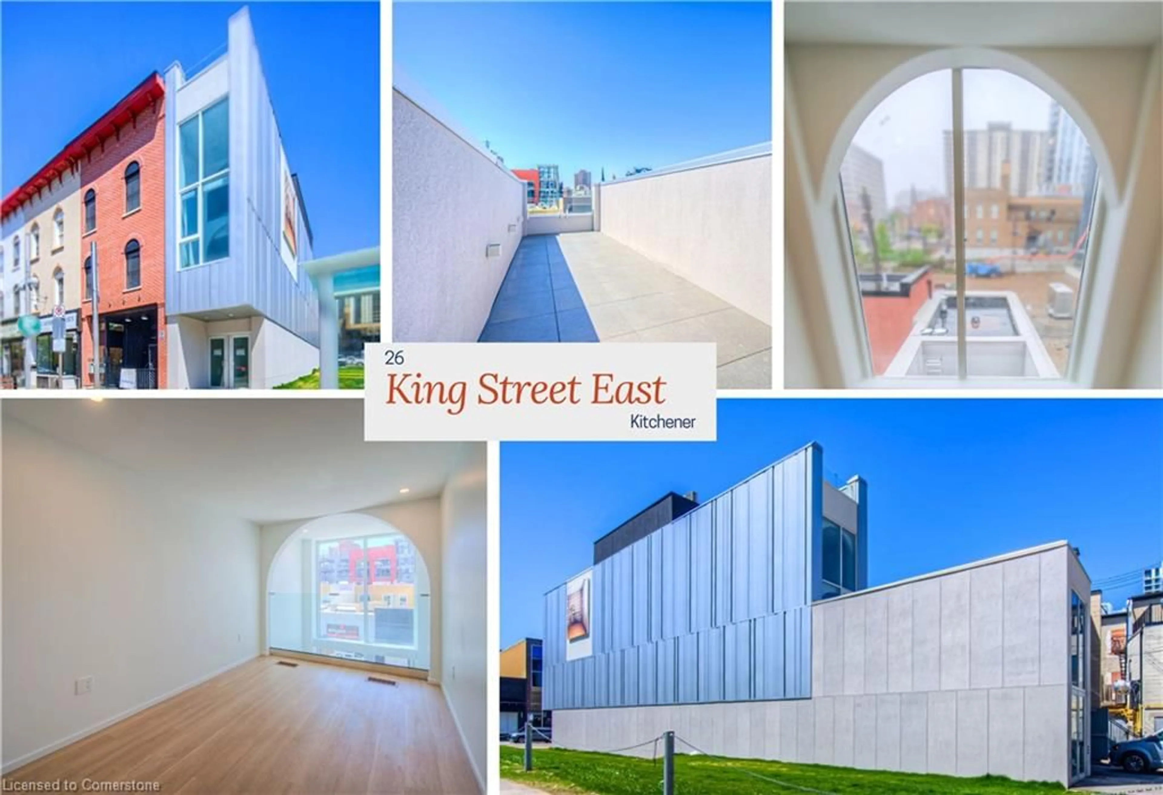 A pic from outside/outdoor area/front of a property/back of a property/a pic from drone, street for 26 King St, Kitchener Ontario N2G 2K6