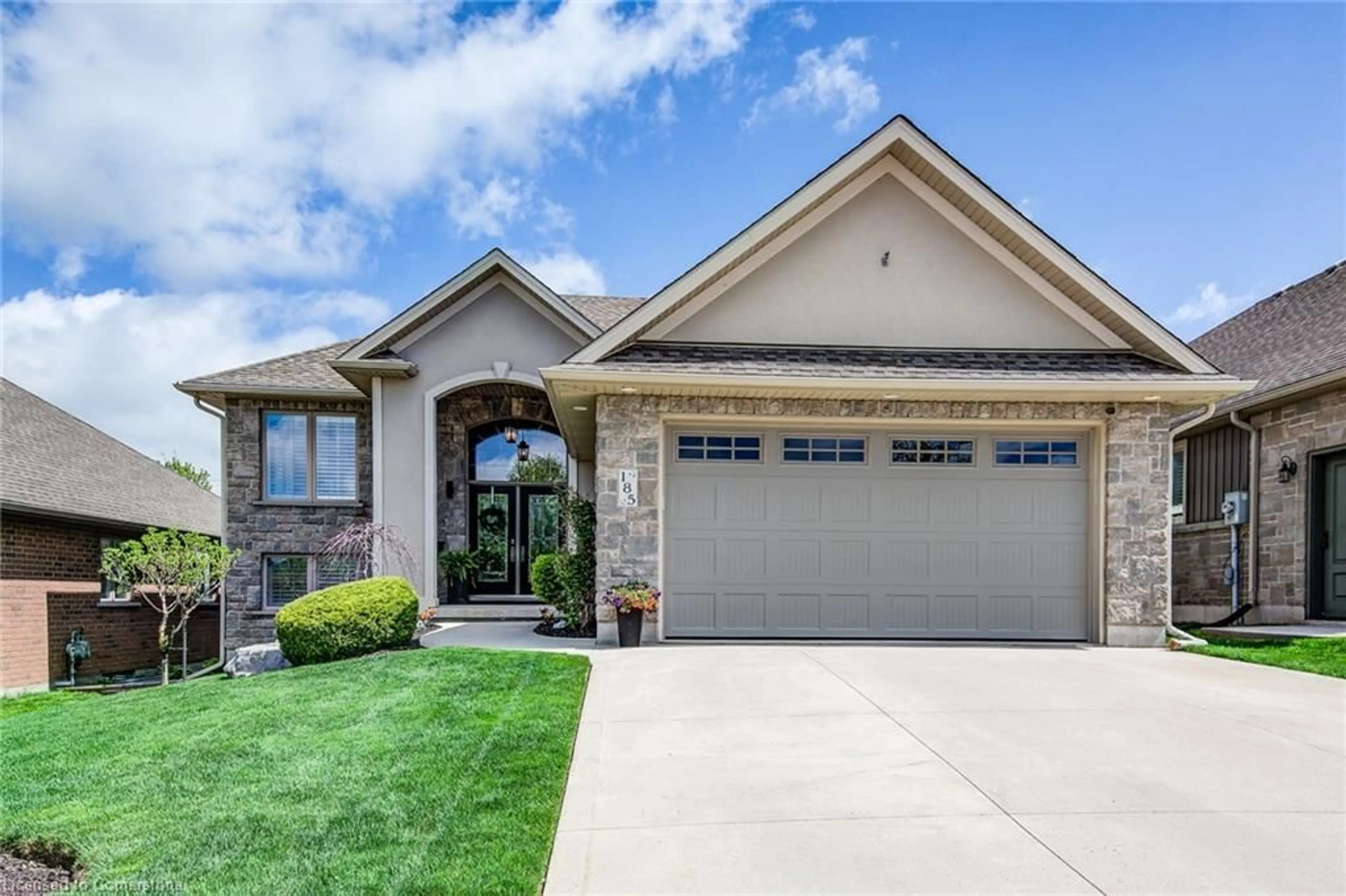Home with brick exterior material, street for 185 Rubys Cres, Mount Forest Ontario N0G 2L2