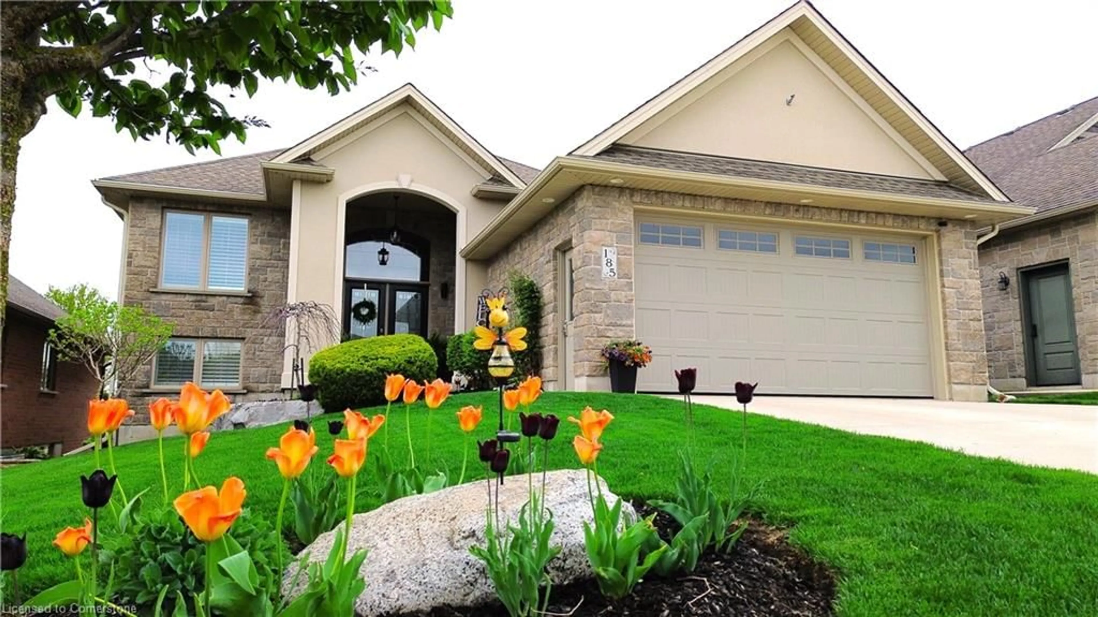 Home with brick exterior material, street for 185 Rubys Cres, Mount Forest Ontario N0G 2L2