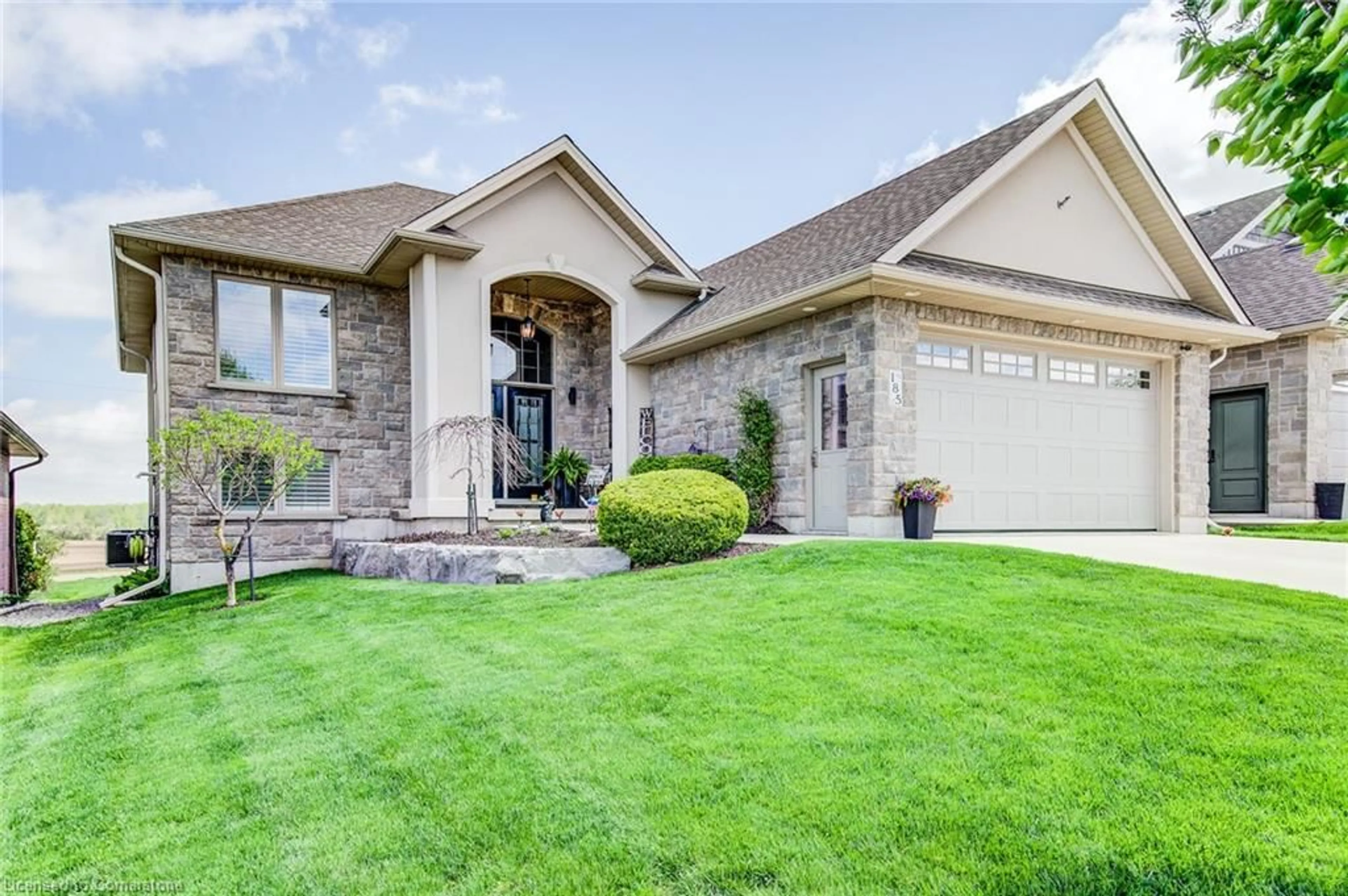 Home with brick exterior material, street for 185 Rubys Cres, Mount Forest Ontario N0G 2L2