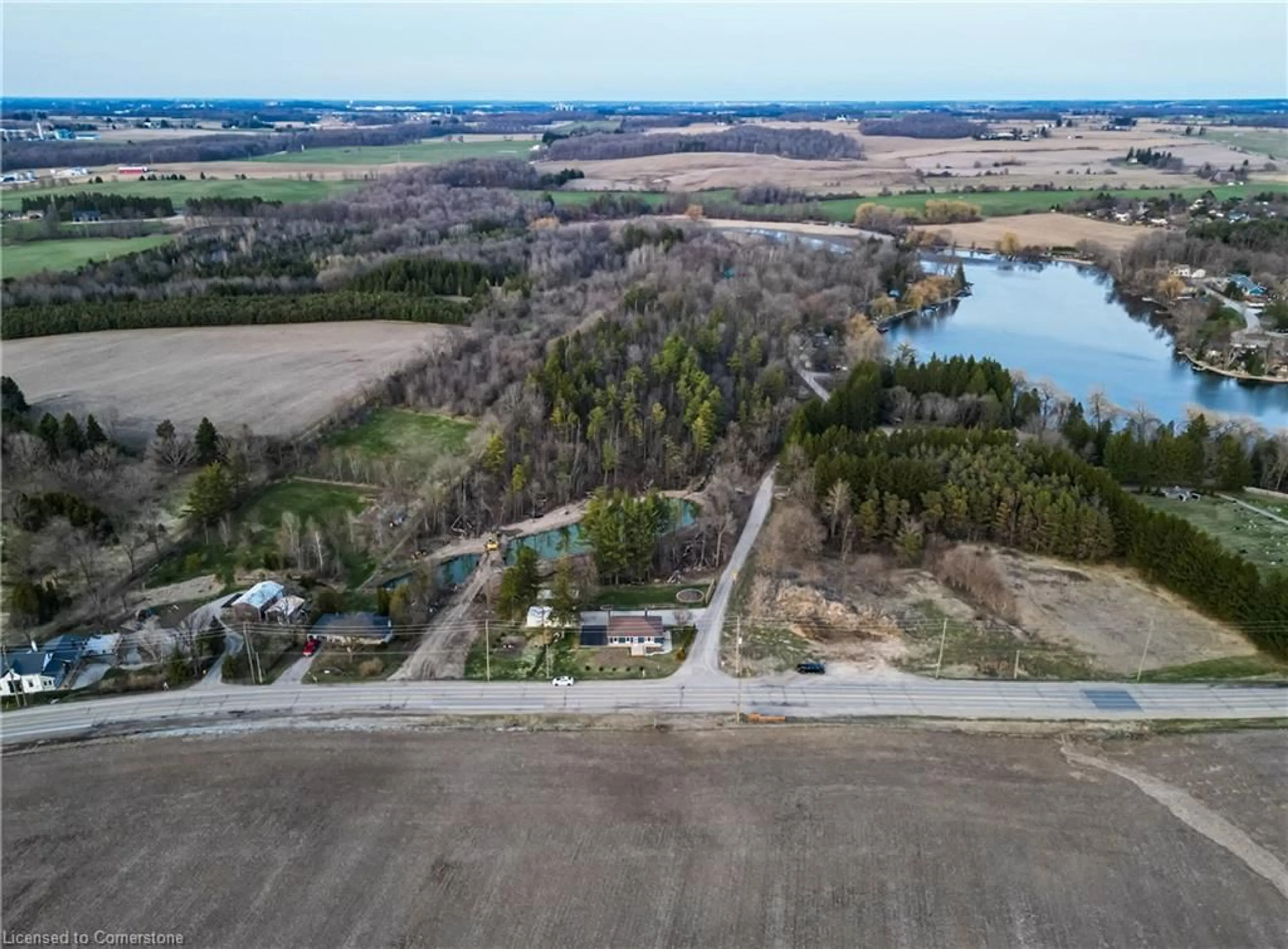 A pic from outside/outdoor area/front of a property/back of a property/a pic from drone, water/lake/river/ocean view for 1327 Queen St, New Dundee Ontario N0B 2E0