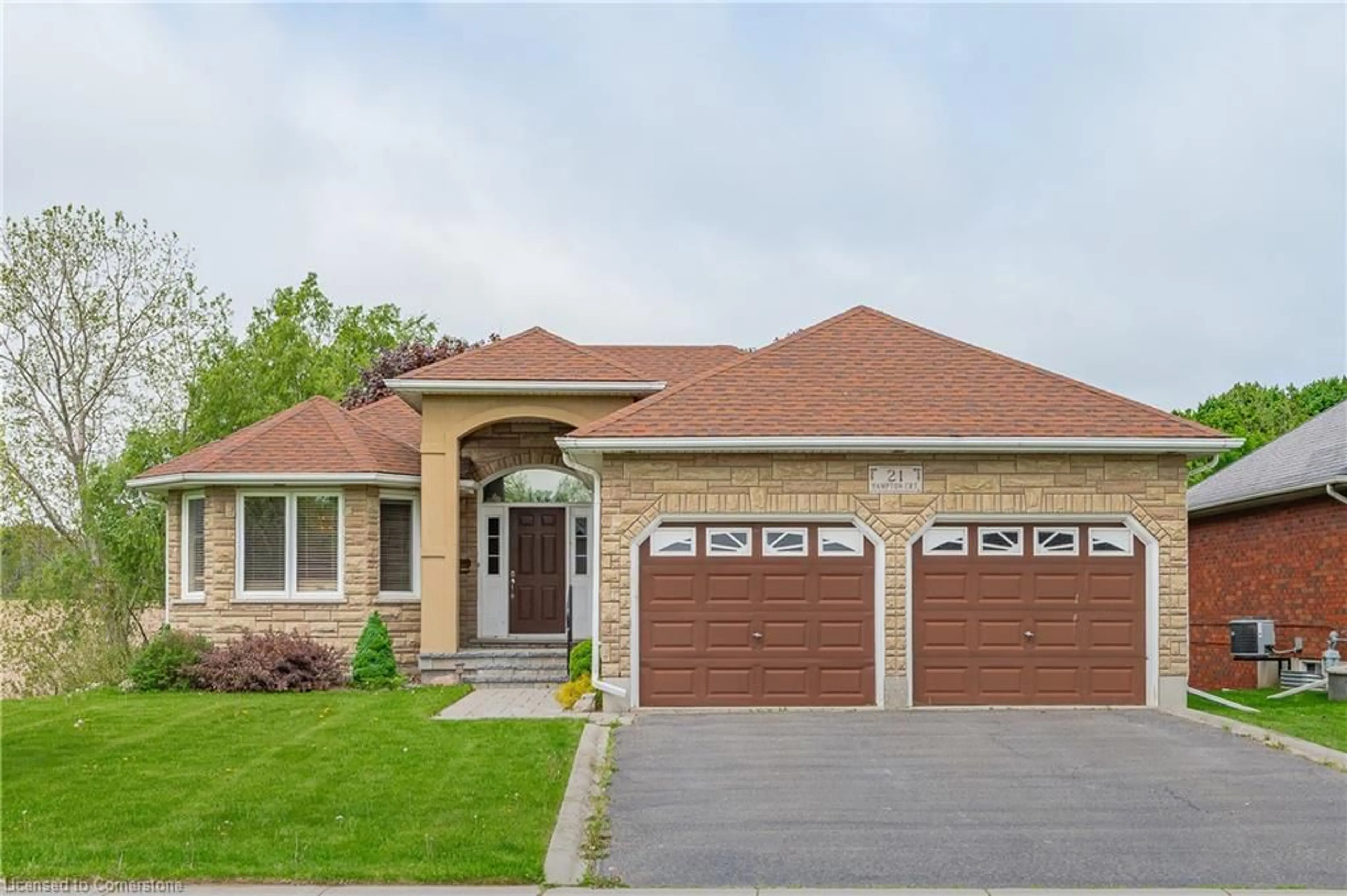 Home with brick exterior material, street for 21 Hampton Crt, St. George Ontario N0E 1N0