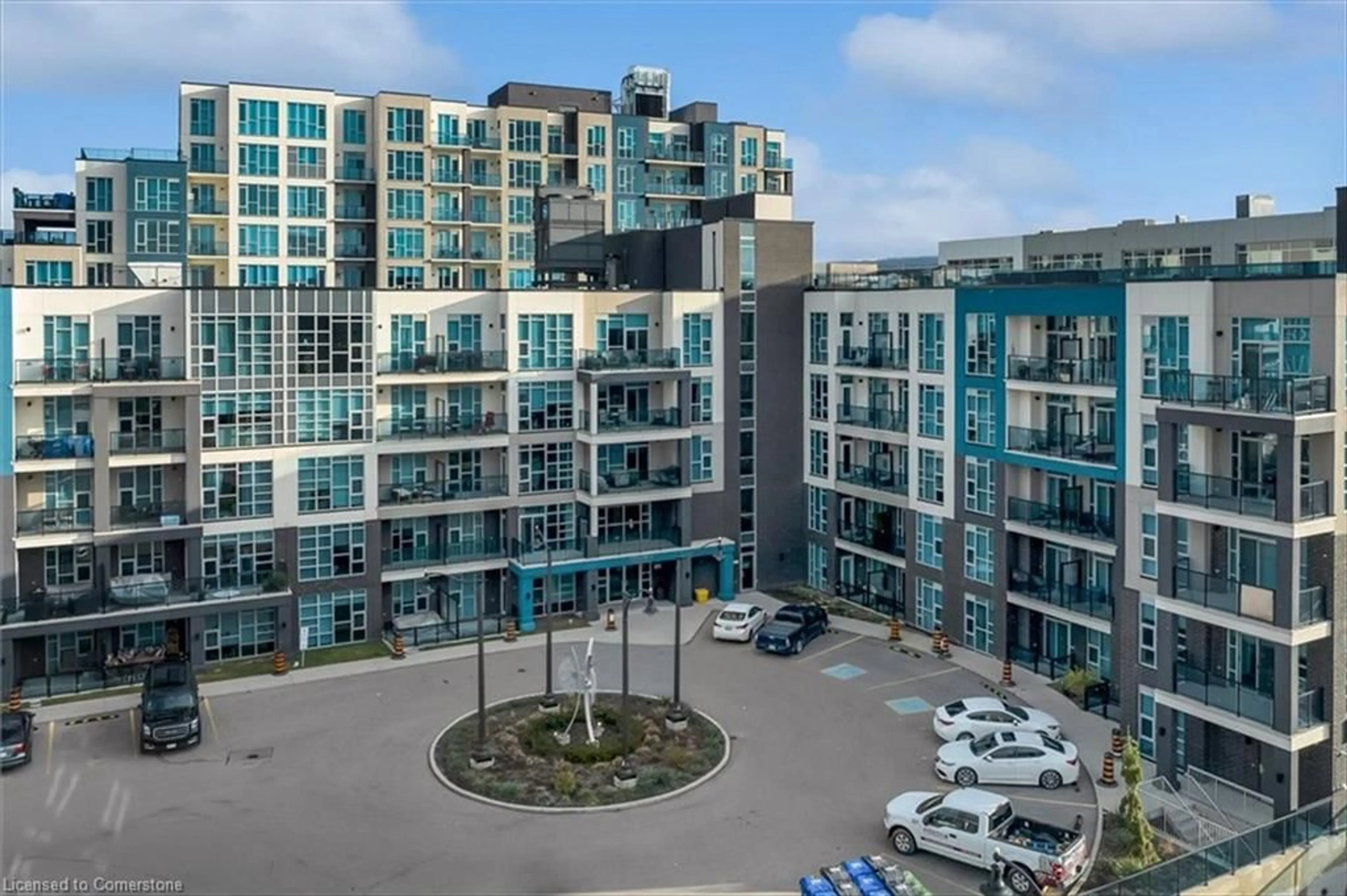 A pic from outside/outdoor area/front of a property/back of a property/a pic from drone, city buildings view from balcony for 10 Concord Pl #416, Grimsby Ontario L3M 0G6