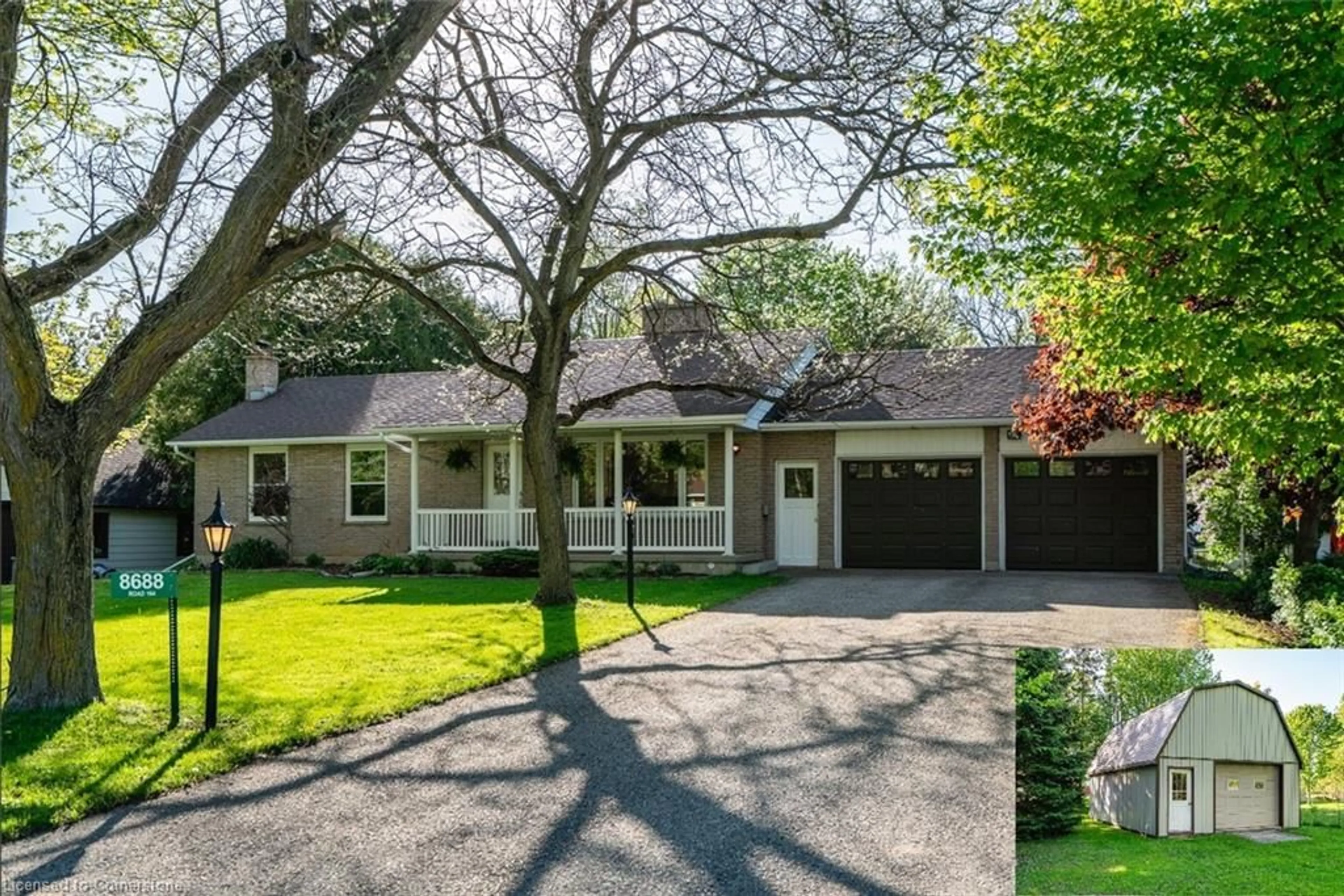 Home with vinyl exterior material, street for 8688 Road 164, Gowanstown Ontario N0G 1Y0